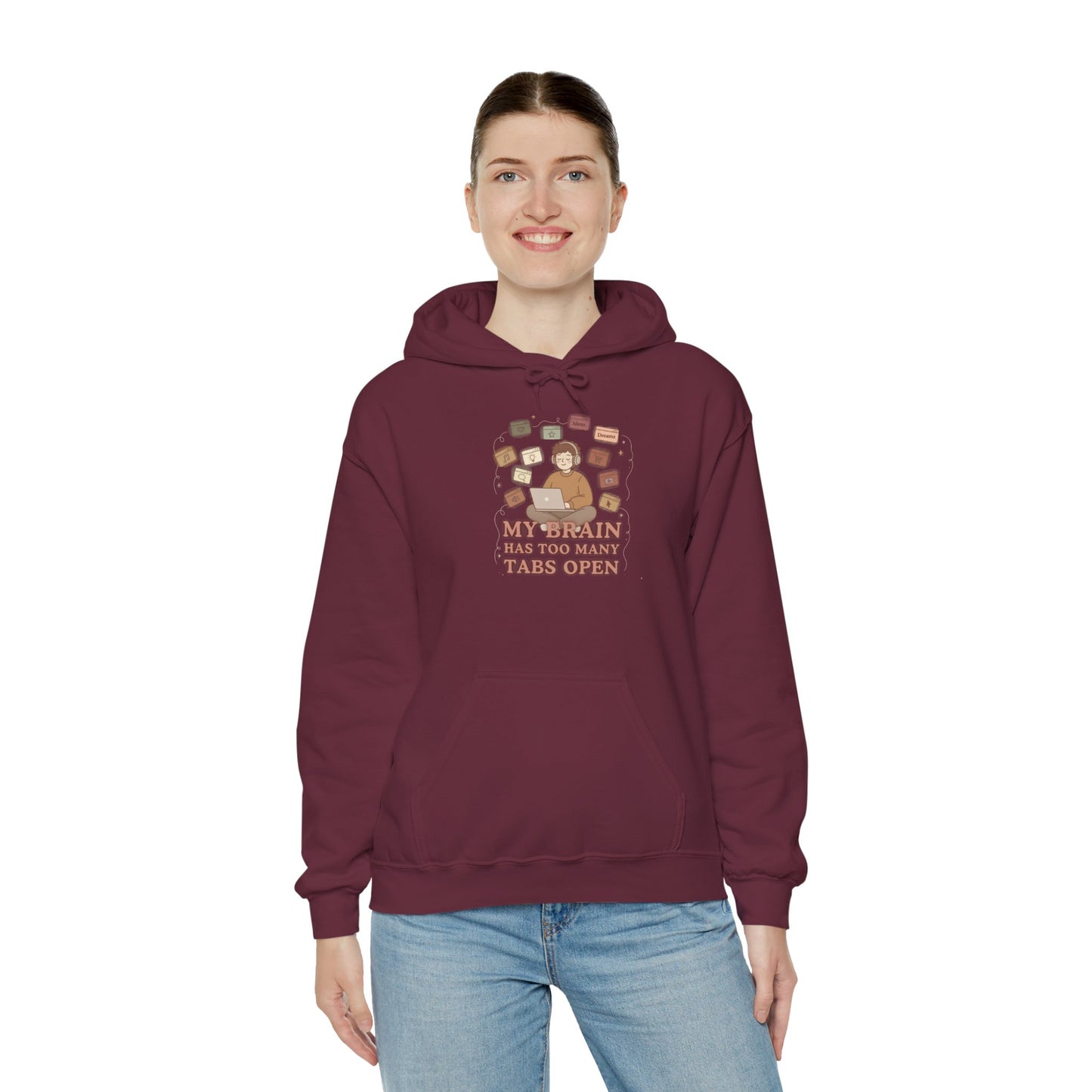 The "Cozy Chaos" Earth Tone ADHD Brain Hoodie
