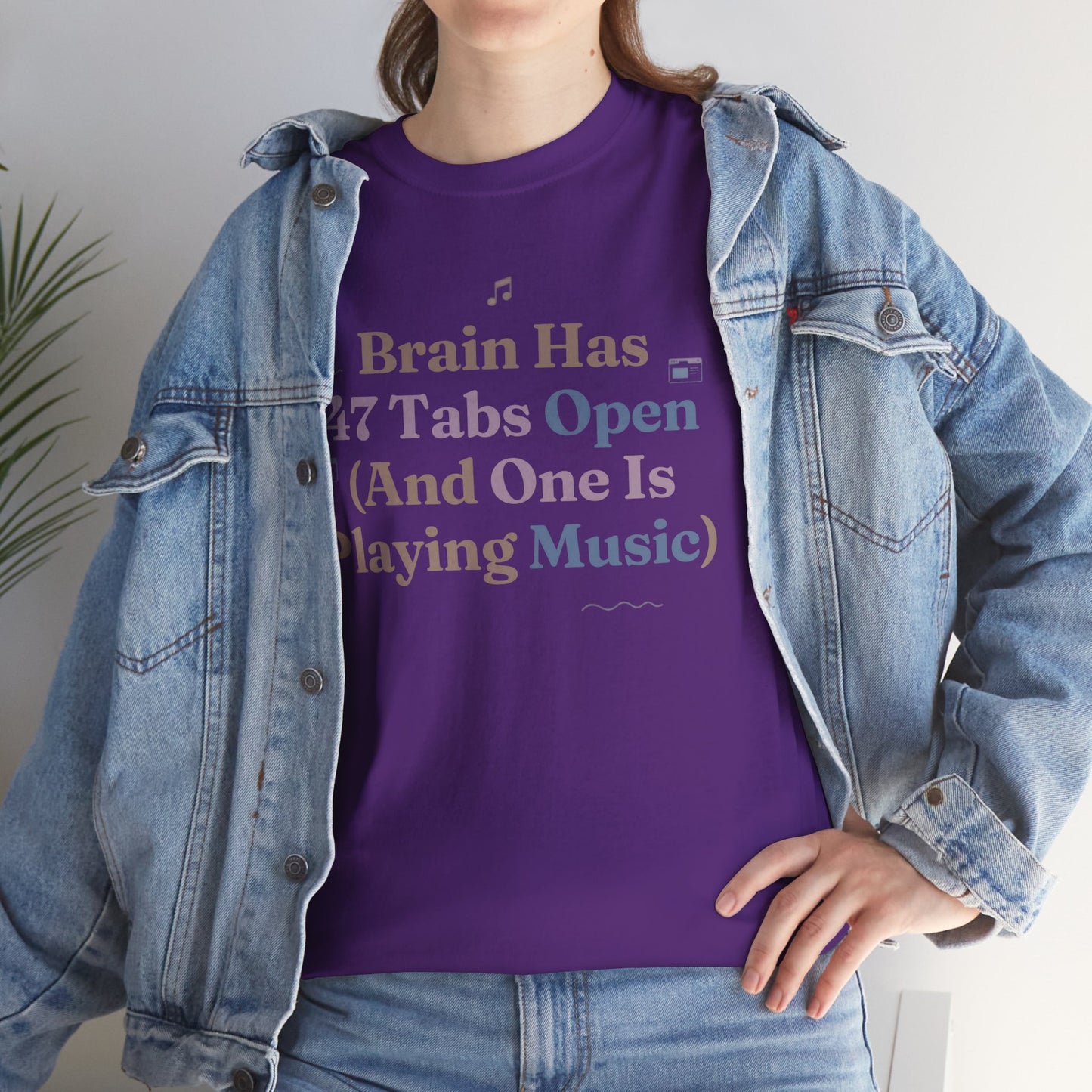 ADHD Lofi Aesthetic: 'Brain Has 47 Tabs Open (And One Is Playing Music)' Graphic Tee