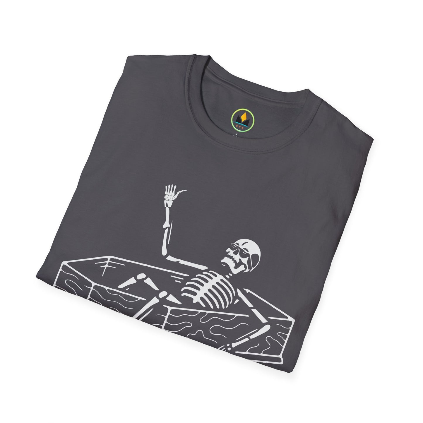 Never Better Skeleton Coffin T‑Shirt – Dark Humor Goth Tee for the Delightfully Dead Inside