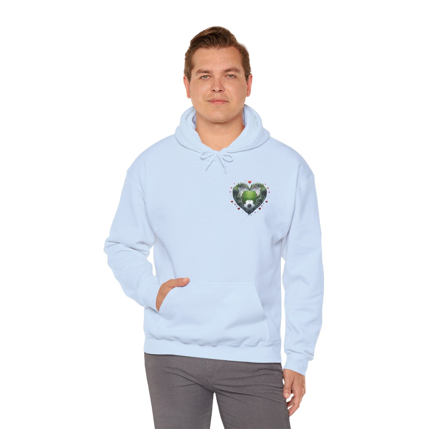 Aesthetic Soccer Field Heart Hoodie | Cute Football Lover Sports Sweatshirt