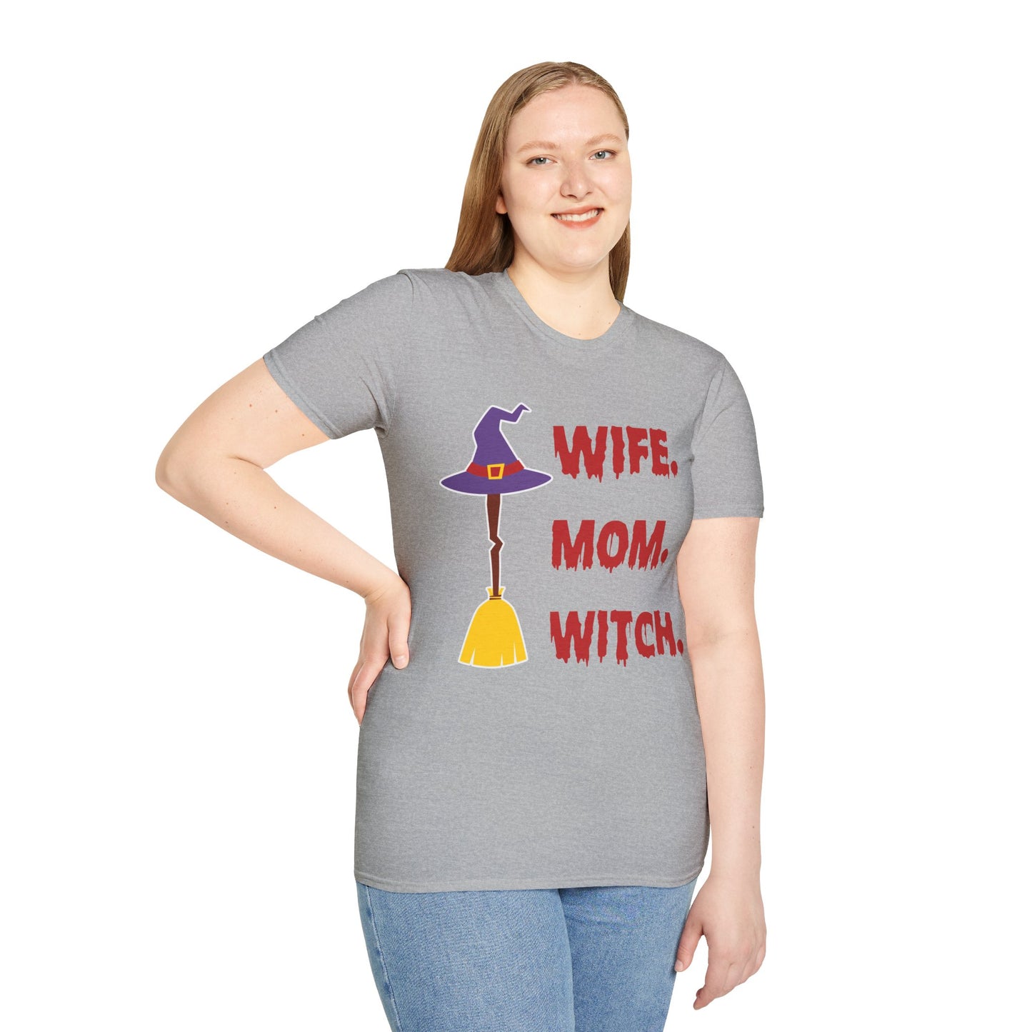 Spooky ‘Wife. Mom. Witch.’ Halloween Tee - Fun & Festive Holiday Apparel