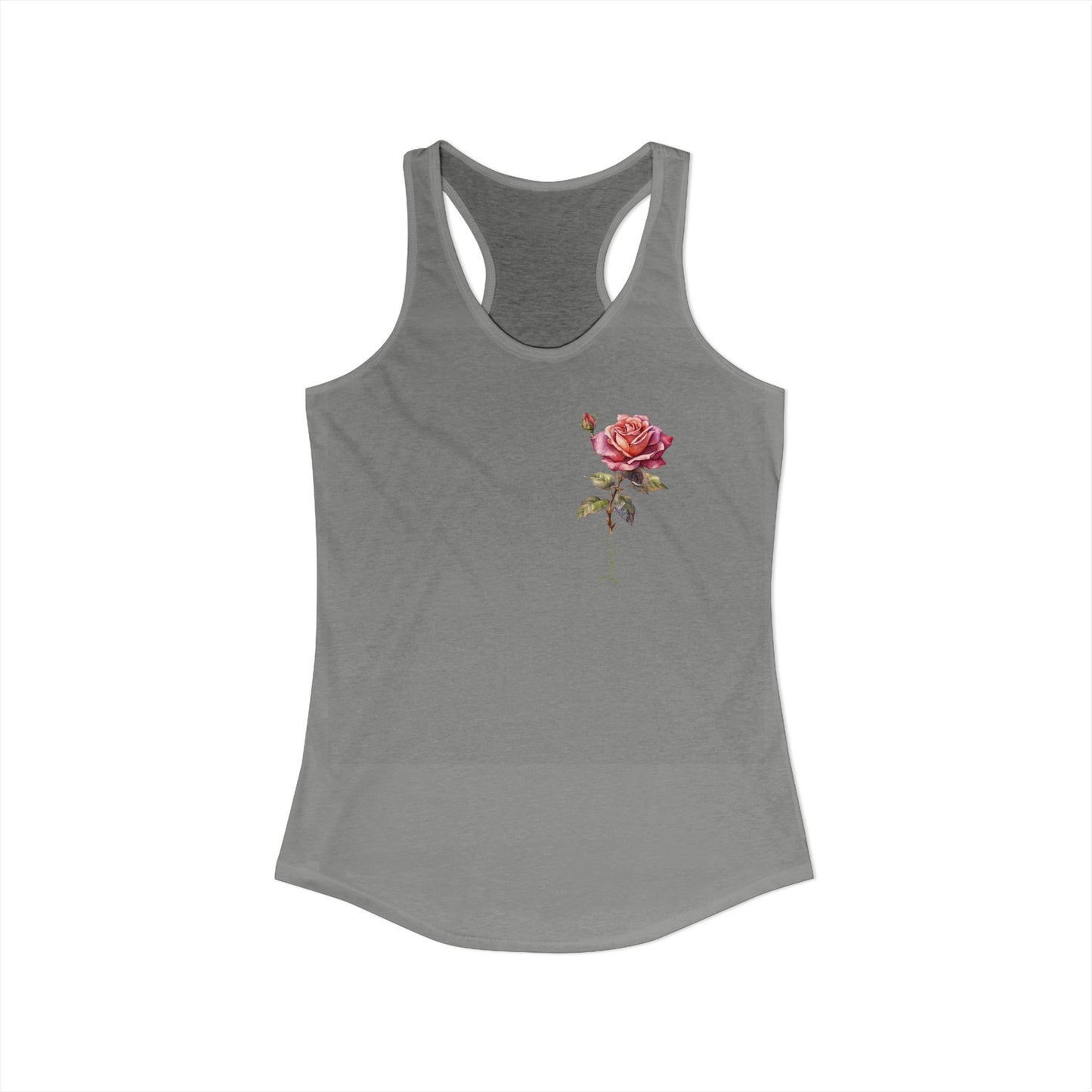 June Birth Flower Racerback – Watercolor Rose Tank for Soft‑Girl Summer Birthdays