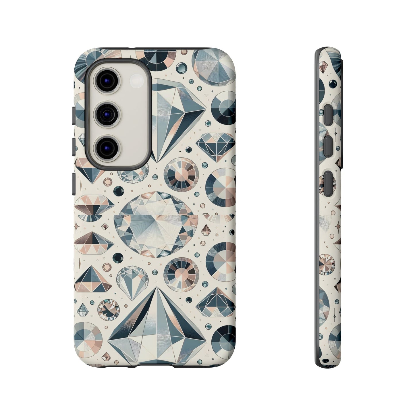 Diamond Pattern iPhone Case | Dual Layer Tough Cover | Luxury Gemstone Print | Glossy or Matte Finish | Shockproof Polycarbonate & TPU Shell