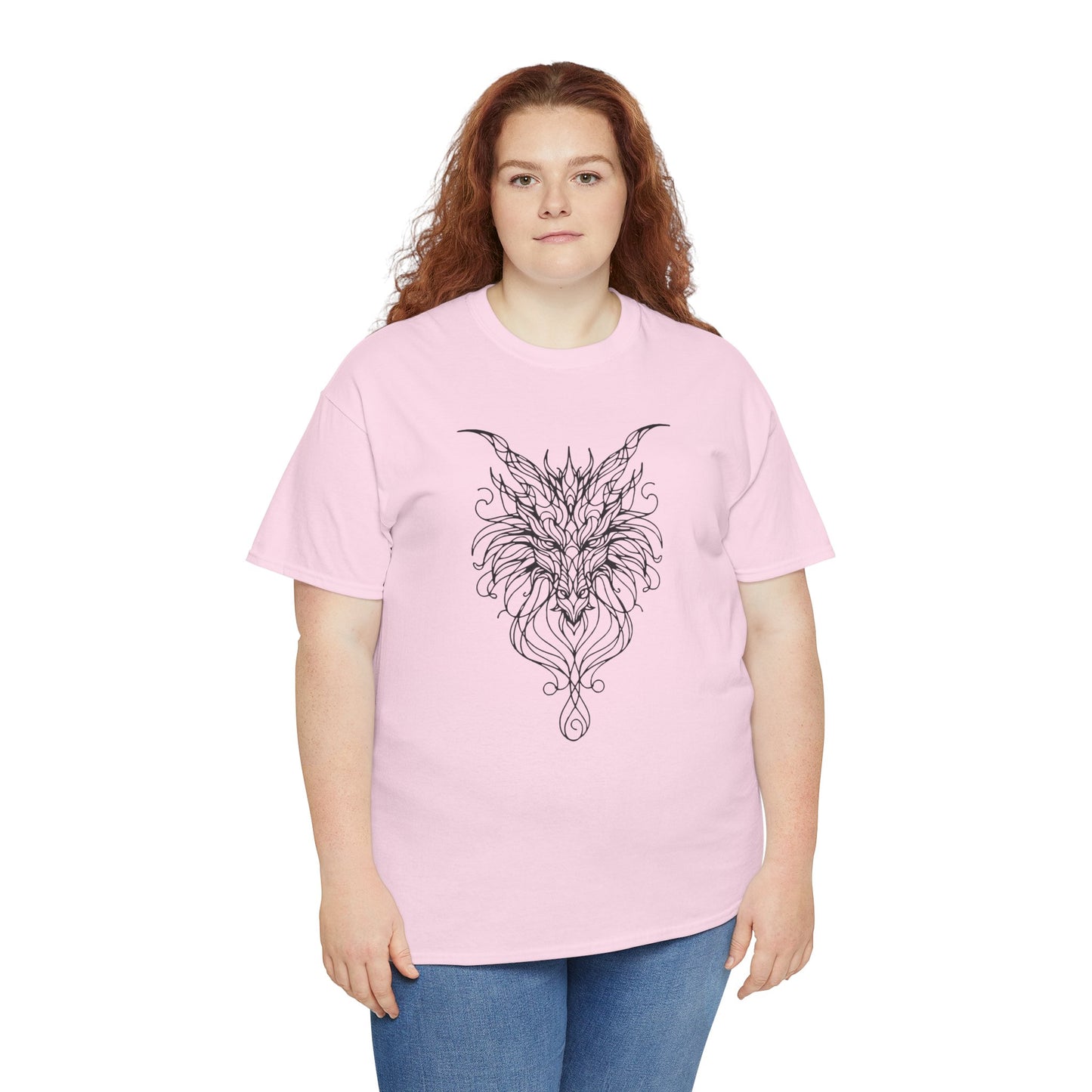 Dragon Line Art Shirt | Mythical Creature Sketch Tee | Minimalist Tattoo Style Top | Intricate Fantasy Art Gift | Unisex White T-Shirt