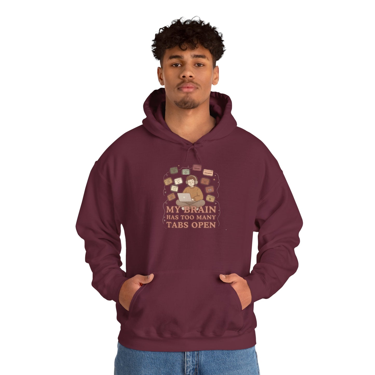 The "Cozy Chaos" Earth Tone ADHD Brain Hoodie