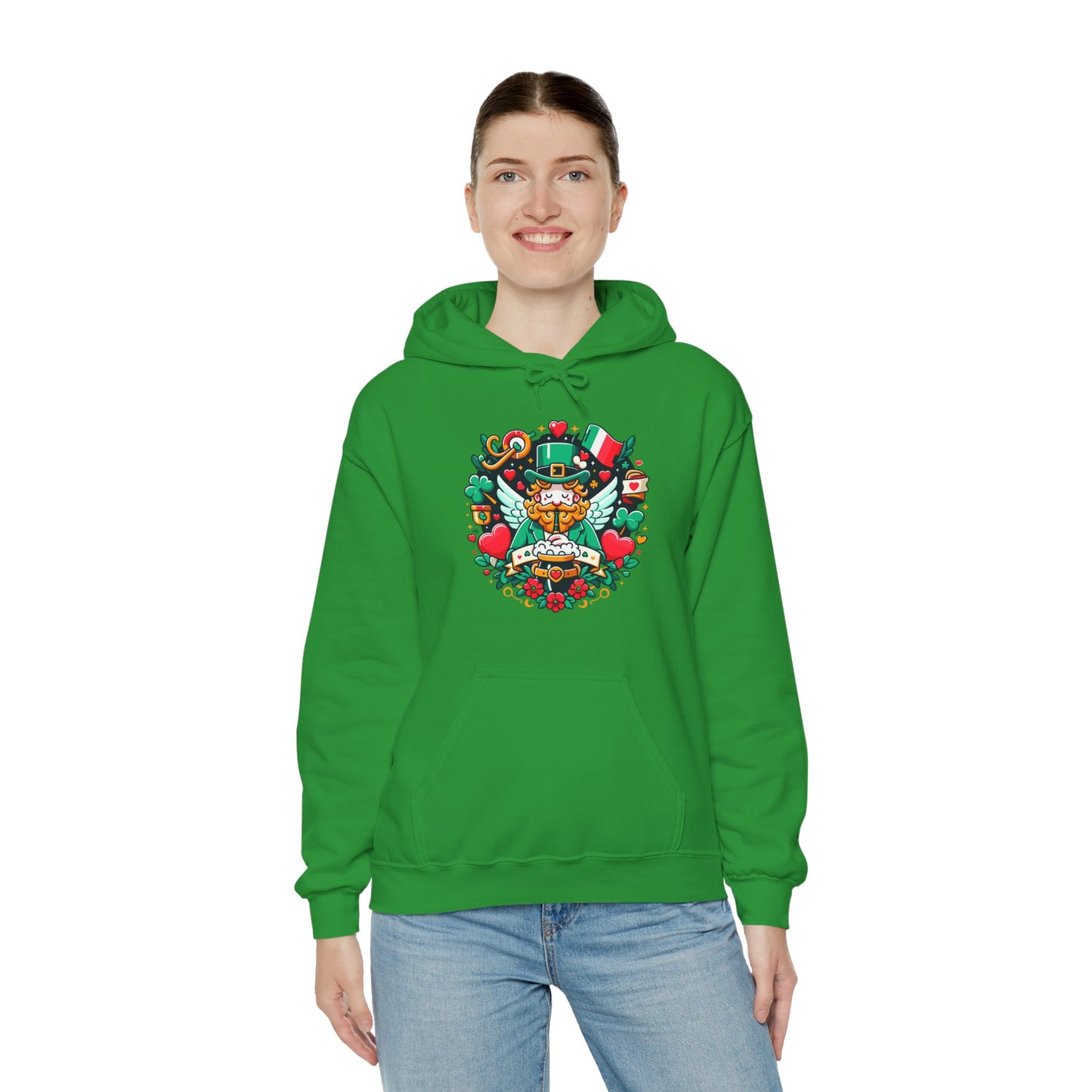 St Patricks Day Hoodie, Leprechaun Graphic Sweatshirt, Irish Celebration Pullover, Lucky Charm Unisex Apparel