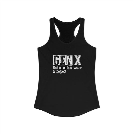 Viral title  Gen X Tank Top – “Raised on Hose Water & Neglect” Retro Nostalgia Sarcasm Tee