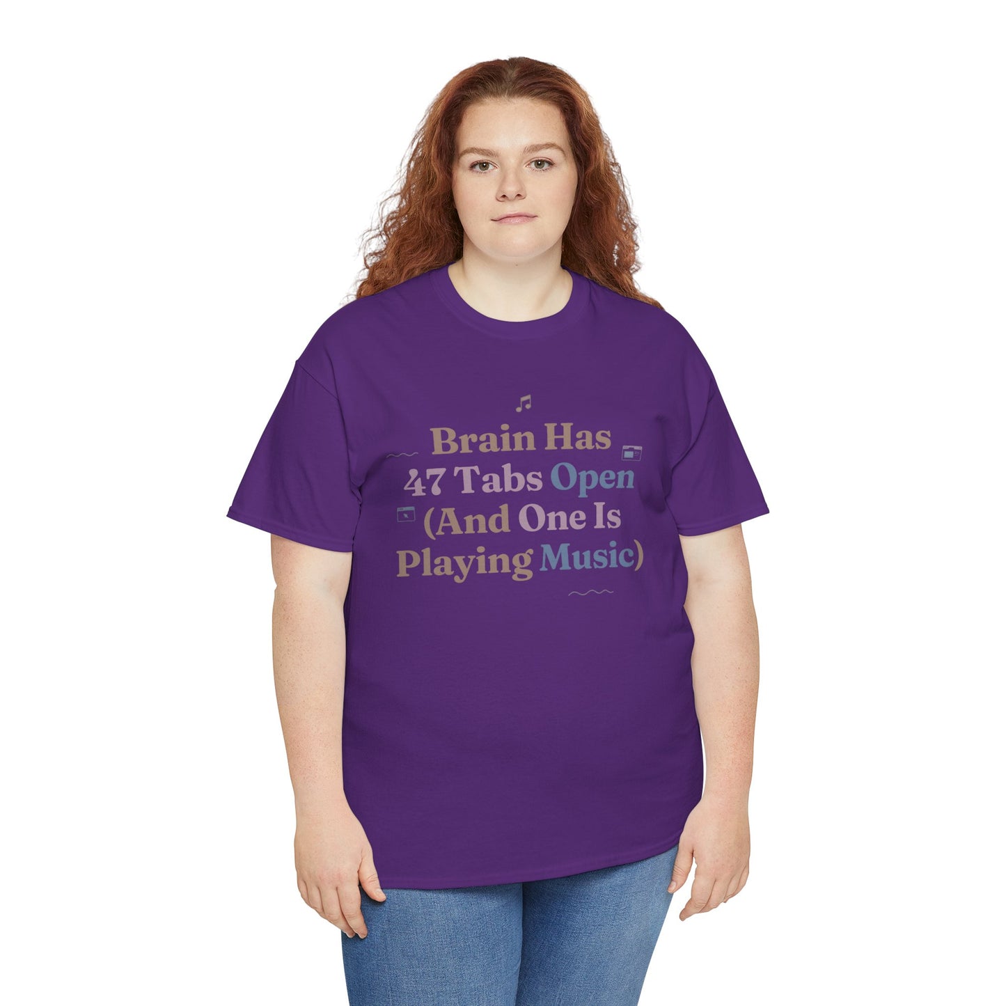 ADHD Lofi Aesthetic: 'Brain Has 47 Tabs Open (And One Is Playing Music)' Graphic Tee