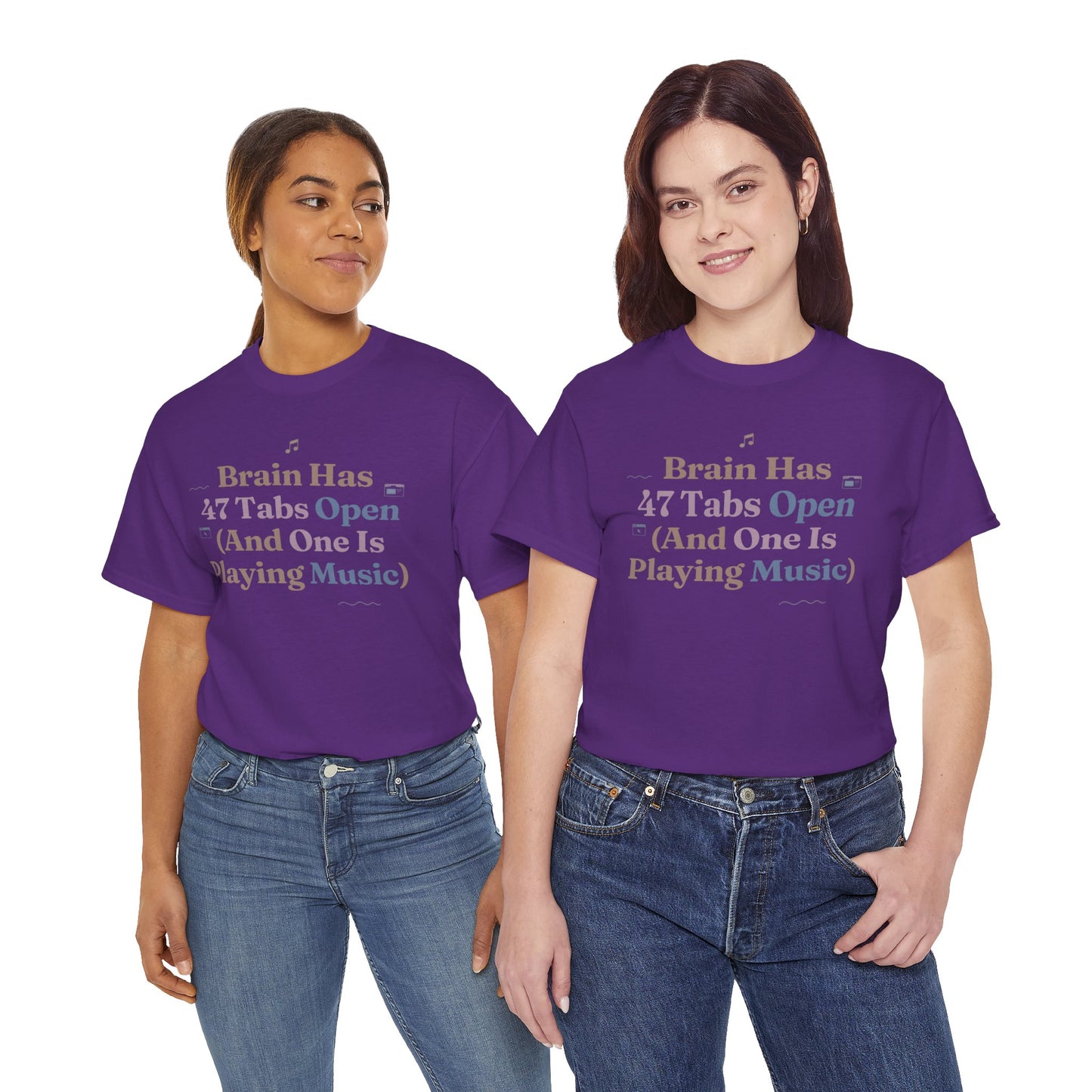 ADHD Lofi Aesthetic: 'Brain Has 47 Tabs Open (And One Is Playing Music)' Graphic Tee