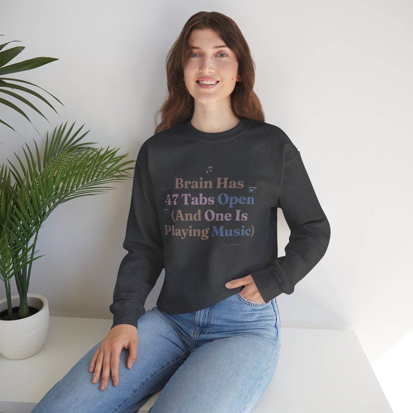 Hyperfocus Mode: '47 Tabs Open & Playing Music' Neurospicy Lofi Sweatshirt