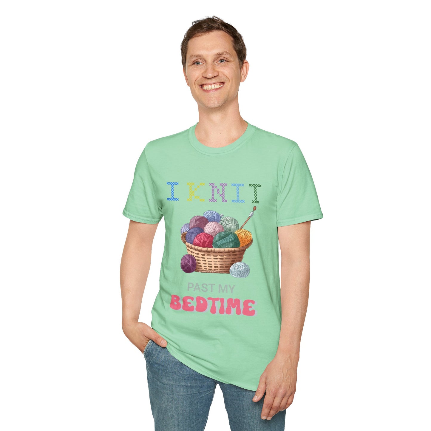 I Knit Past My Bedtime – Funny Yarn Lover T‑Shirt for Obsessive Night‑Owl Knitters