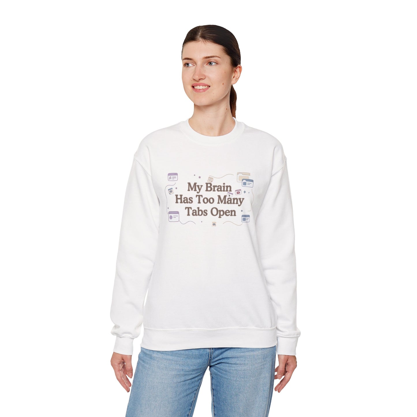 ADHD Minimalist Brain | Oversized Aesthetic Crewneck Sweatshirt
