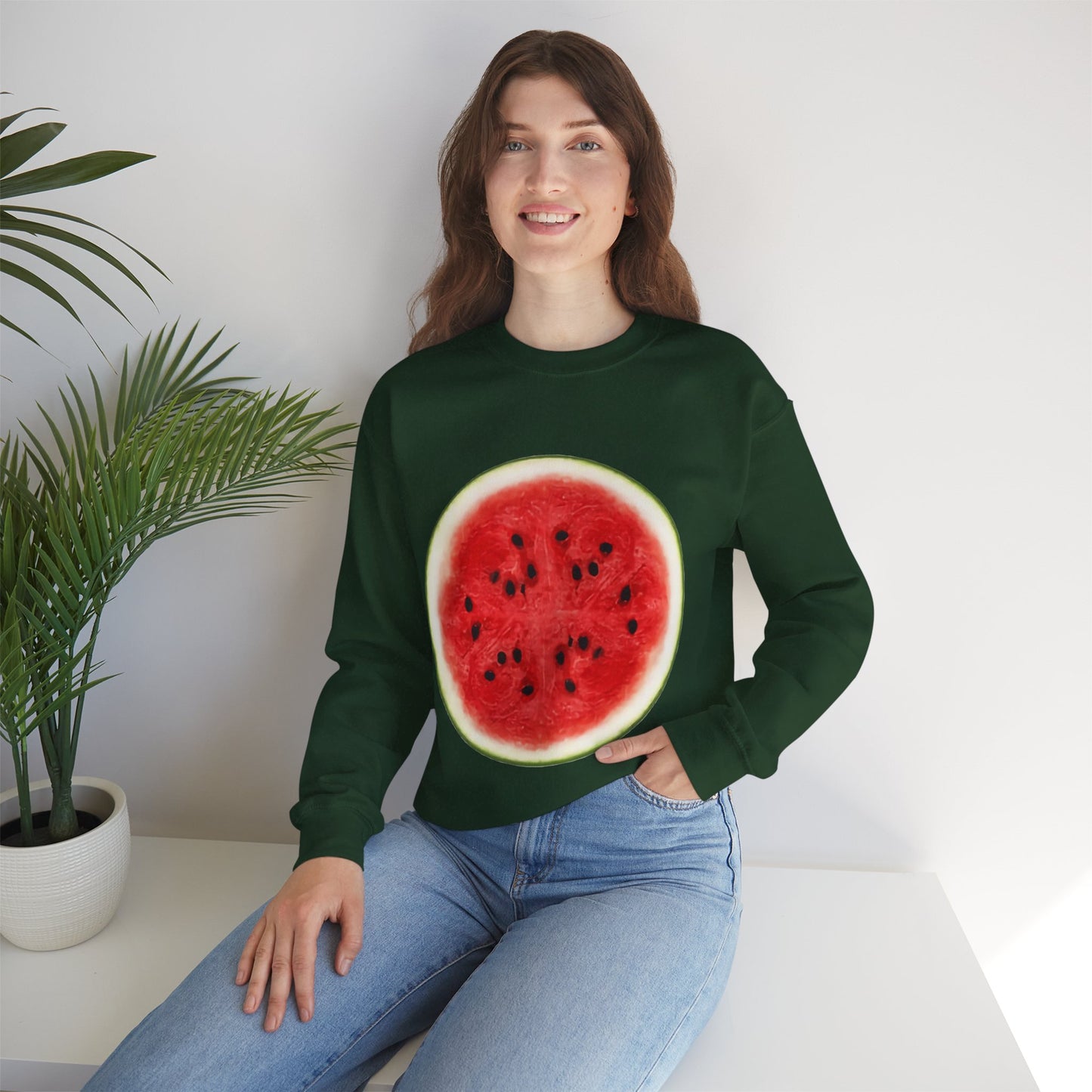 Whimsical Watermelon Lazy Halloween Costume | Unique Unisex Sweatshirt