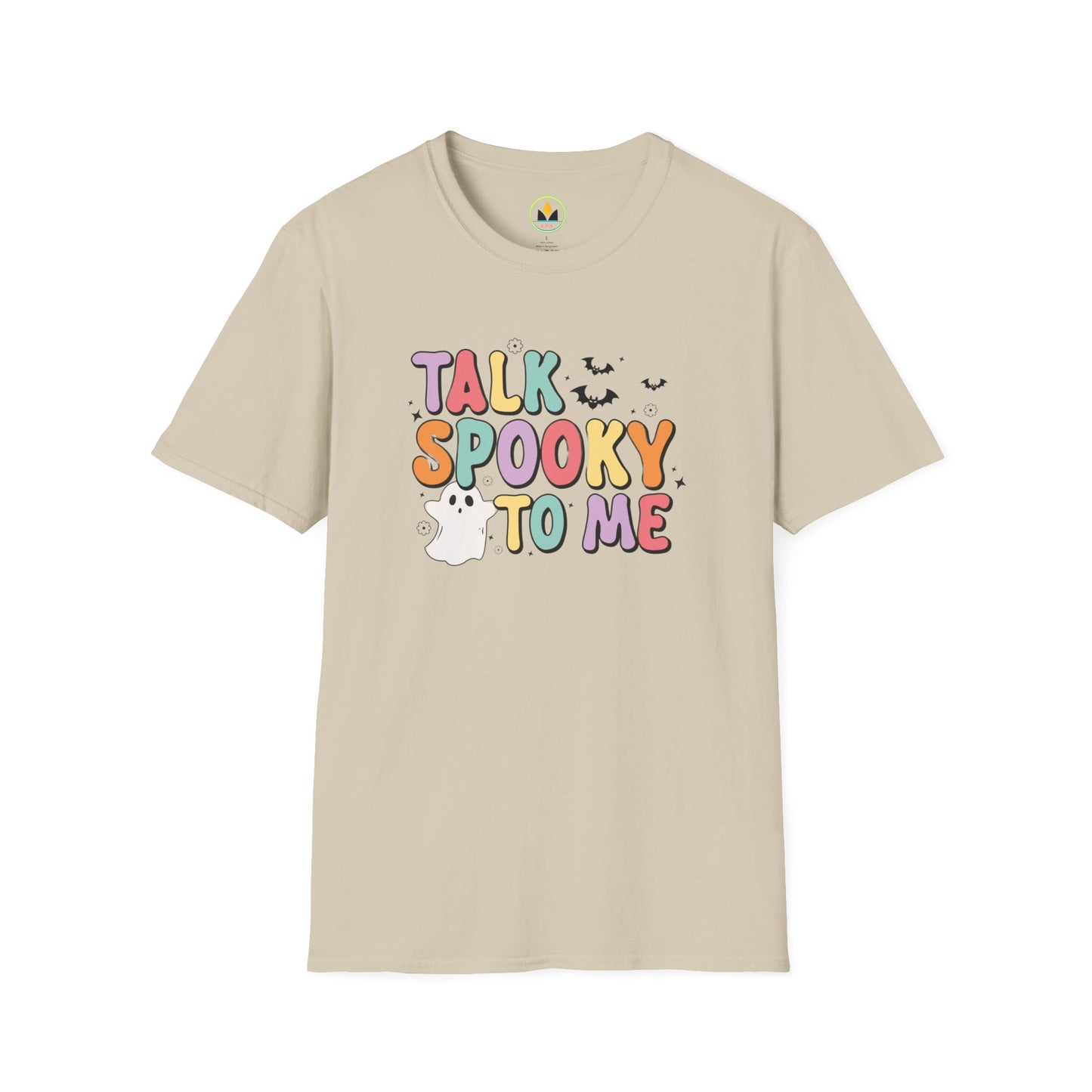 Talk Spooky To Me – Cute Pastel Ghost Halloween T‑Shirt for Spooky Season Lovers