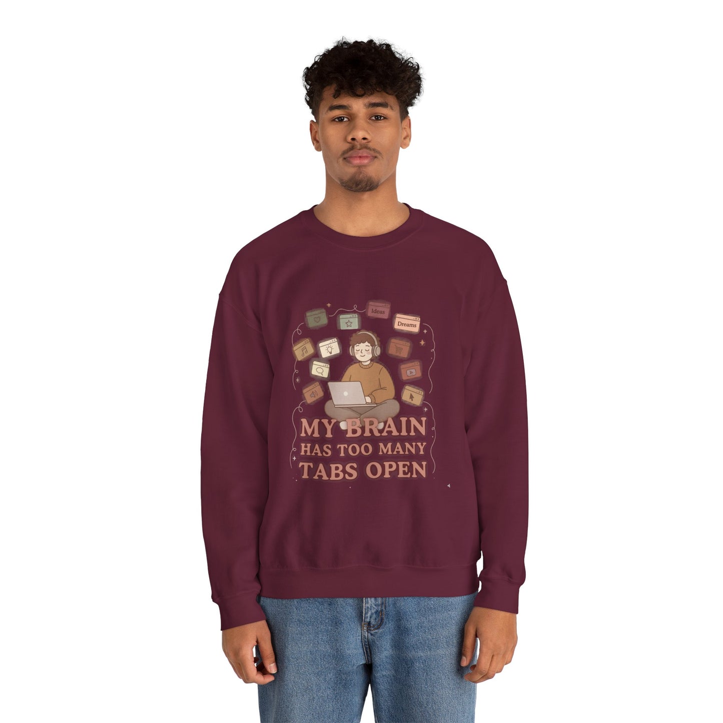 The "Balanced Chaos" Earth Tone ADHD Crewneck