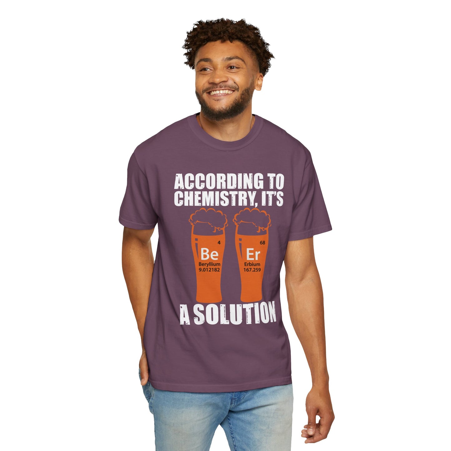 Viral Science BeEr Chemistry T-Shirt - Periodic Table Elements Graphic Comfort Colors Ring Spun Cotton Tee - Gift for Science Nerds