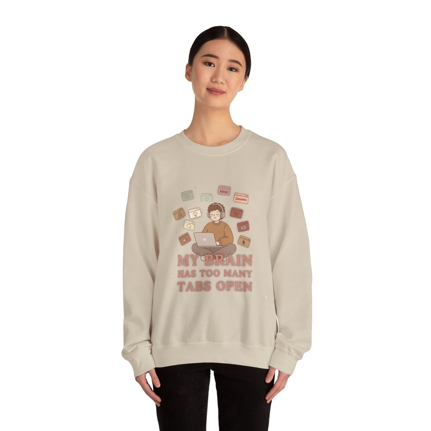 The "Balanced Chaos" Earth Tone ADHD Crewneck