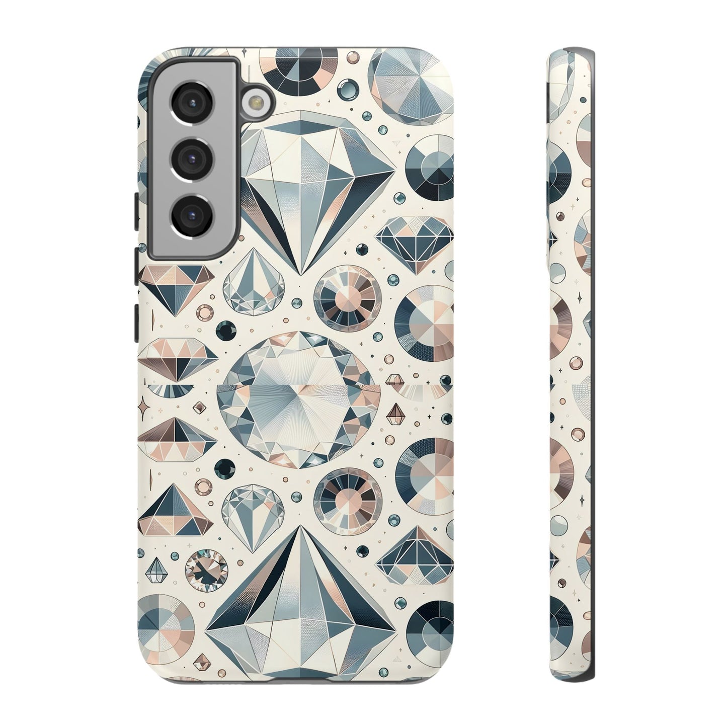Diamond Pattern iPhone Case | Dual Layer Tough Cover | Luxury Gemstone Print | Glossy or Matte Finish | Shockproof Polycarbonate & TPU Shell