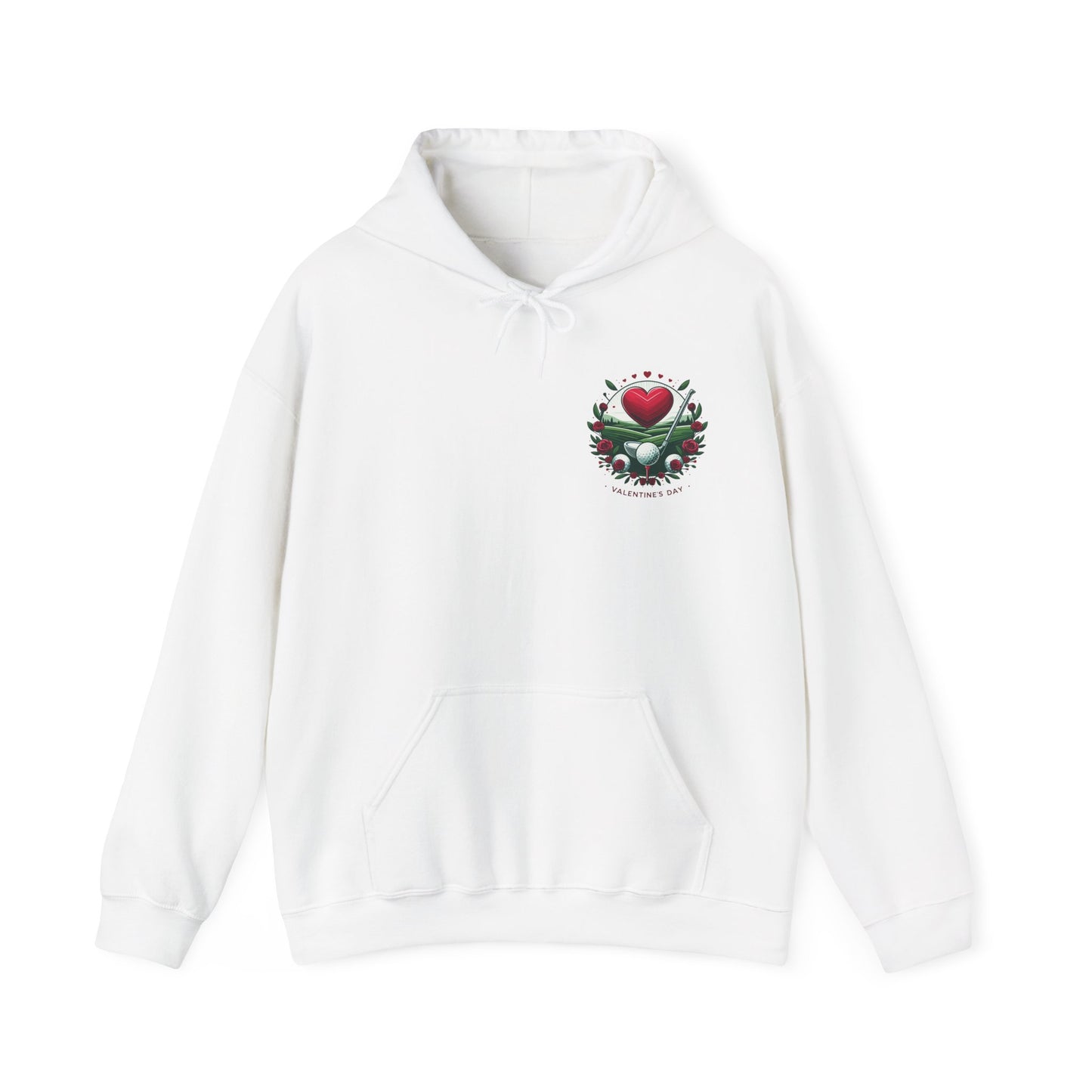 Viral Valentines Golf Heart Hoodie - Cute Roses & Golf Ball Graphic Unisex Sweatshirt - Unique Romantic Golfer Gift