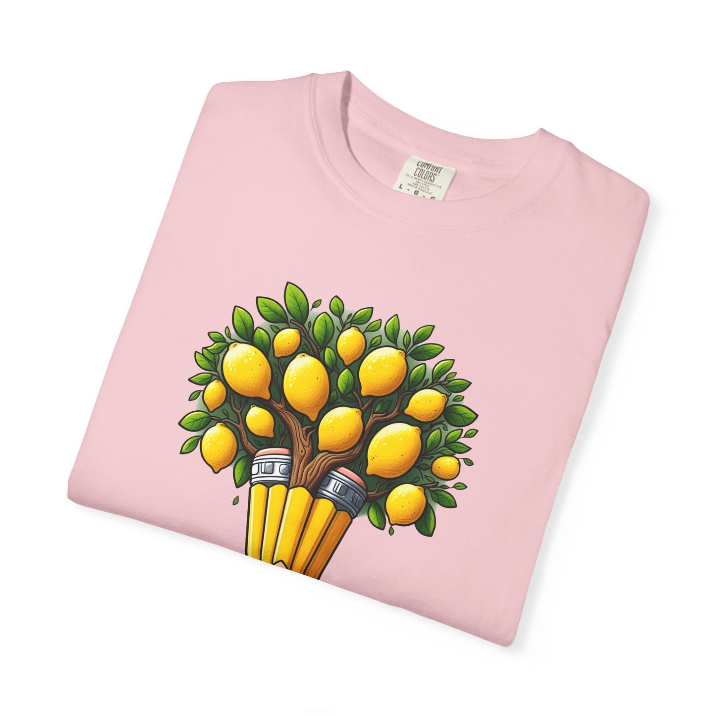 Artistic Lemon Pencil Tree T-Shirt - Unique Art & Nature Celebrating Growth and Imagination