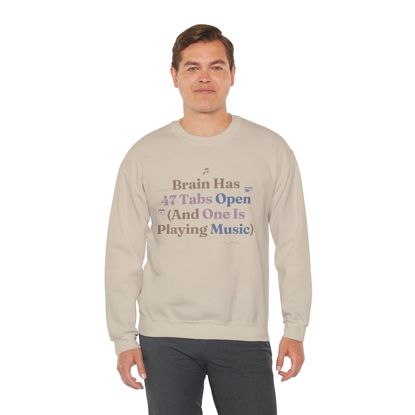 Hyperfocus Mode: '47 Tabs Open & Playing Music' Neurospicy Lofi Sweatshirt