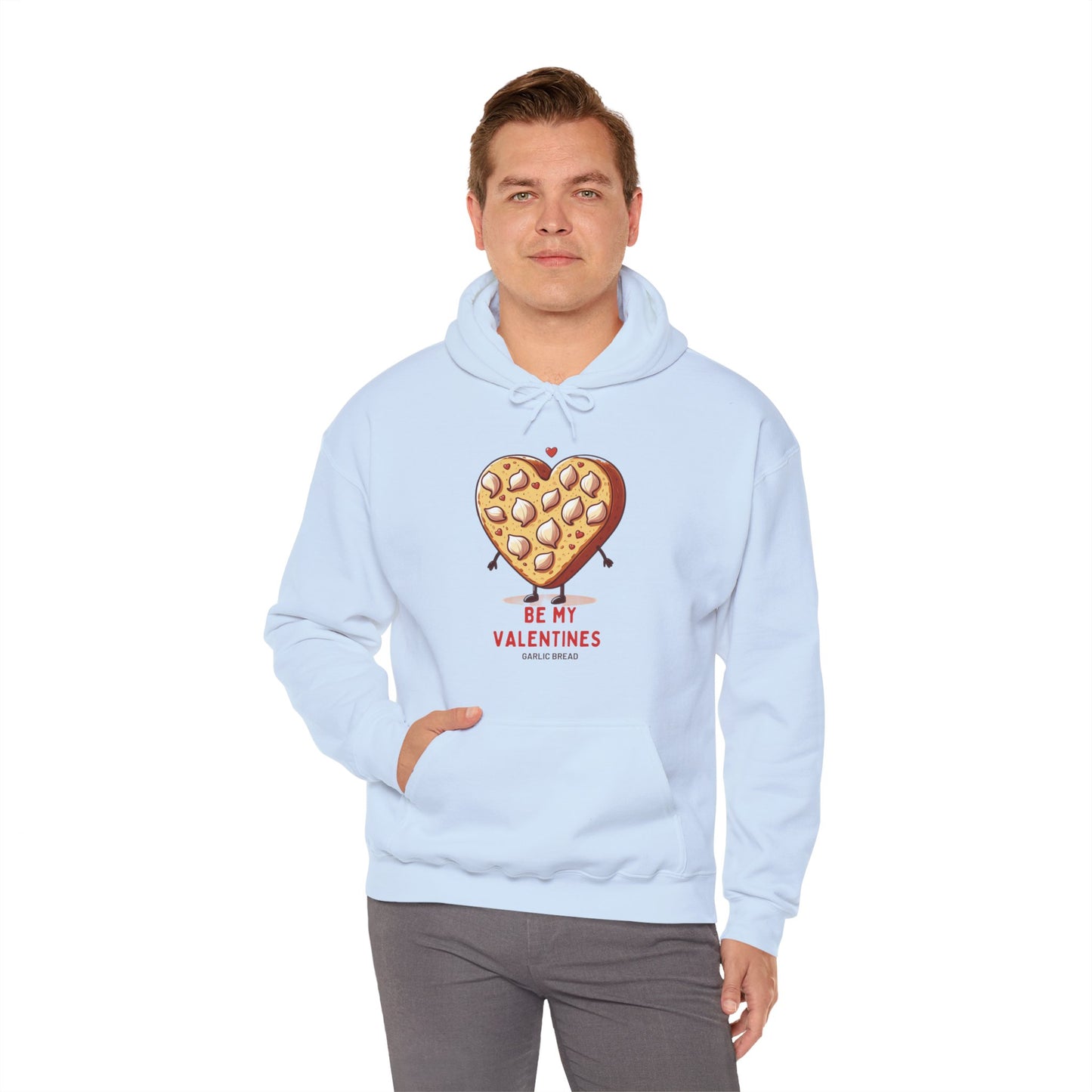 Garlic Bread Heart Hoodie Be My Valentines Unisex Sweatshirt - Funny Foodie Gift