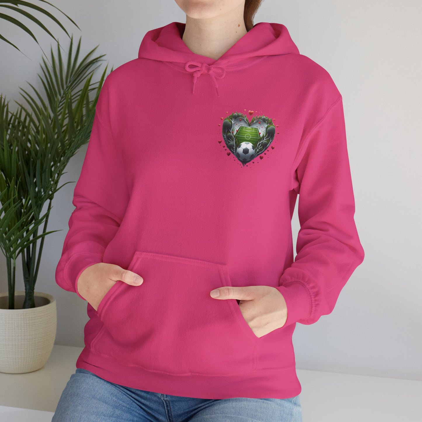 Aesthetic Soccer Field Heart Hoodie | Cute Football Lover Sports Sweatshirt