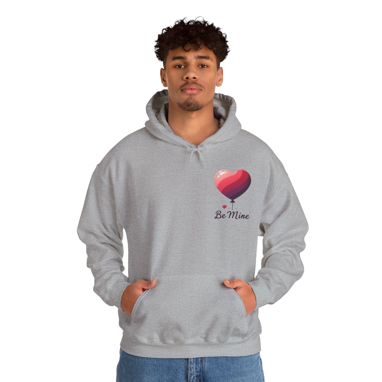 Minimalist Be Mine Valentine Heart Balloon Hoodie | Aesthetic Romantic Couple Sweatshirt