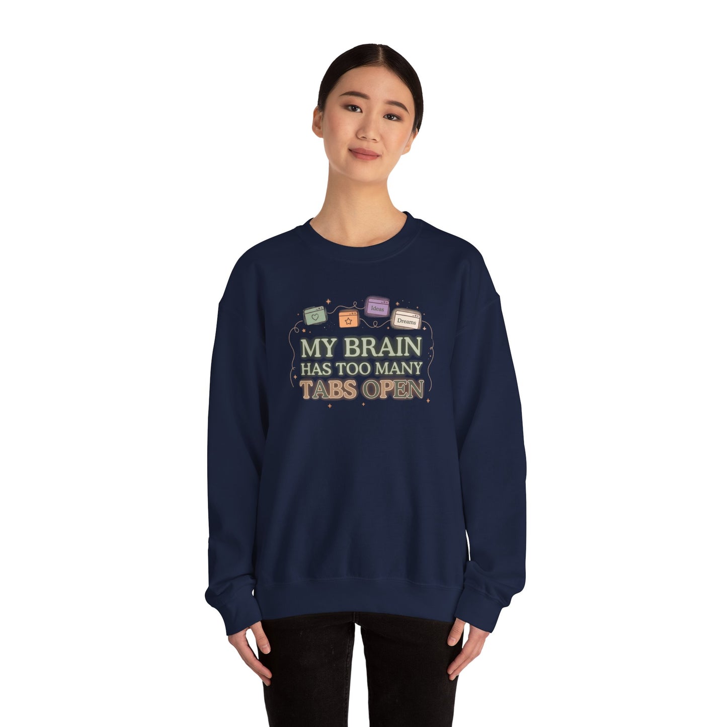 ADHD Hyper-fixation Mode | Retro Aesthetic Crewneck Sweatshirt