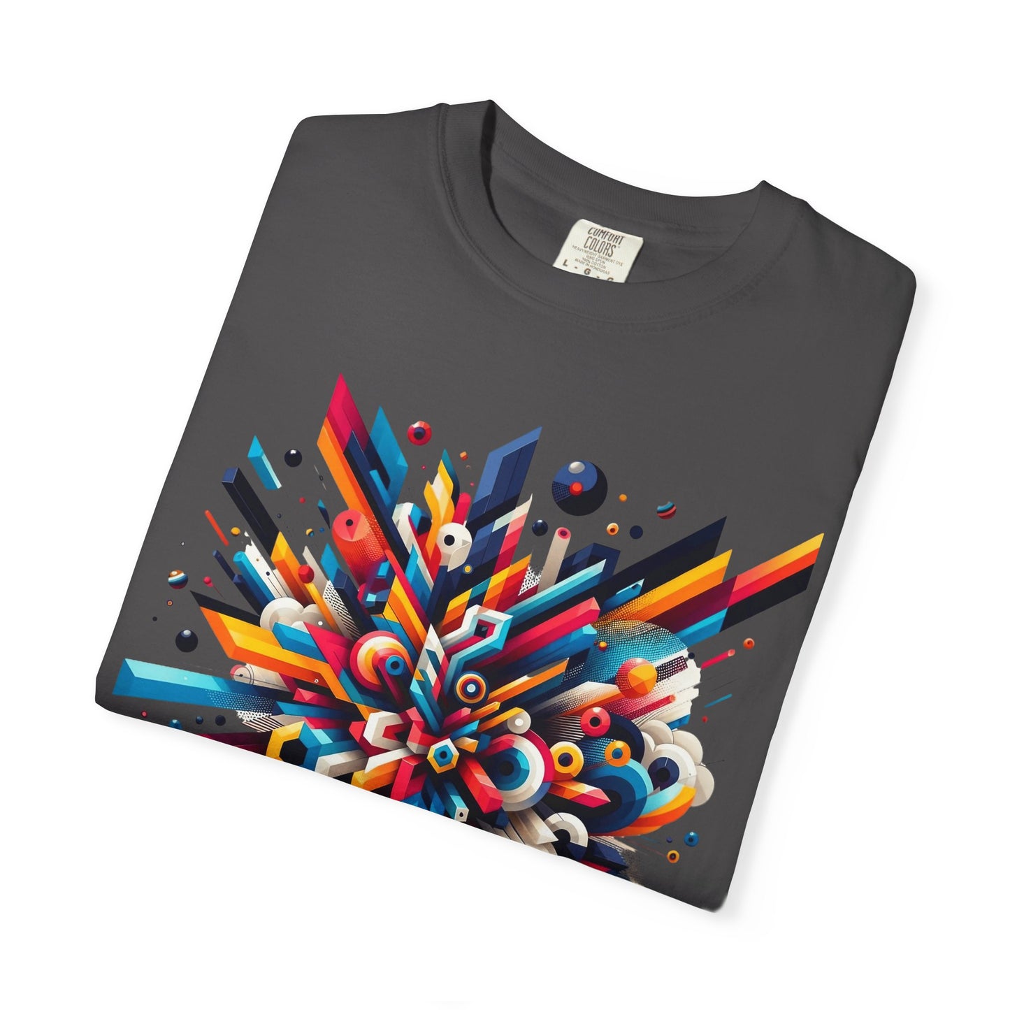 Abstract Art Energy Shirt | Comfort Colors 1717 | Vibrant Geometric Explosion Tee | Soft Washed Garment Dyed Cotton | Artistic Streetwear