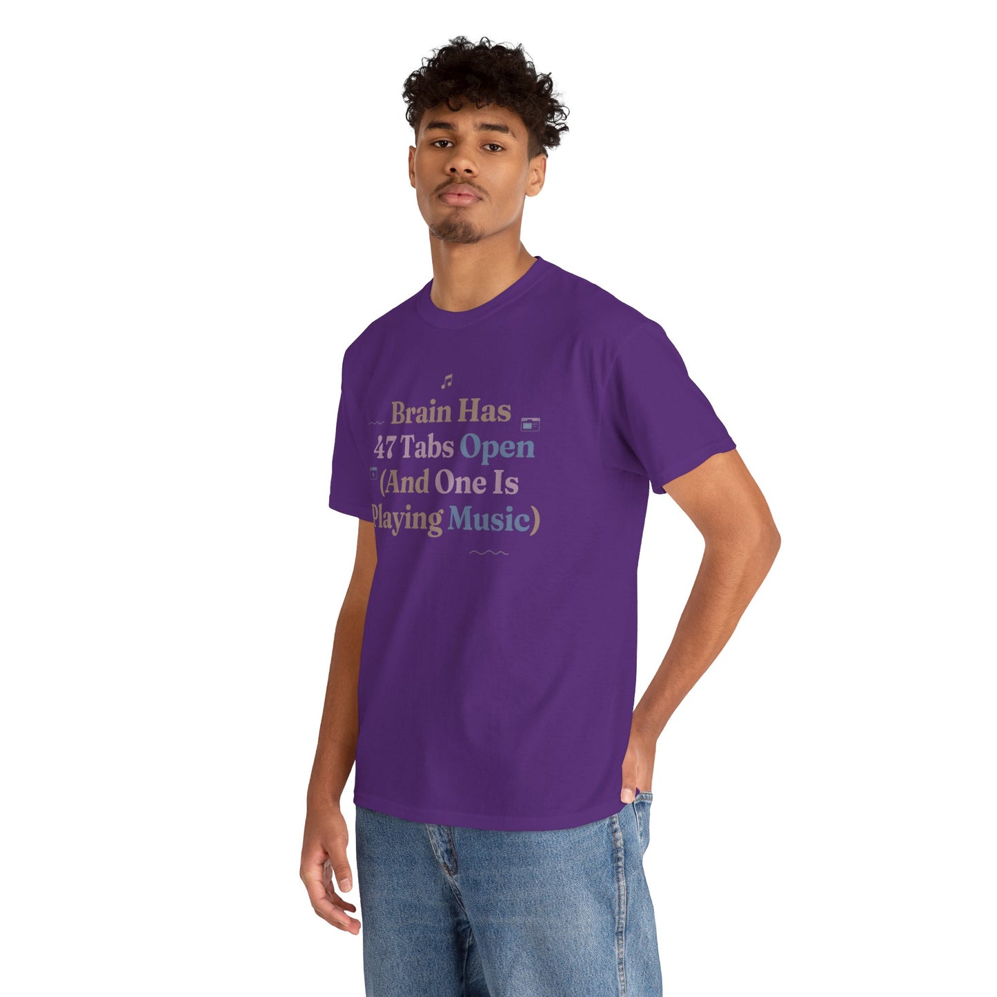 ADHD Lofi Aesthetic: 'Brain Has 47 Tabs Open (And One Is Playing Music)' Graphic Tee