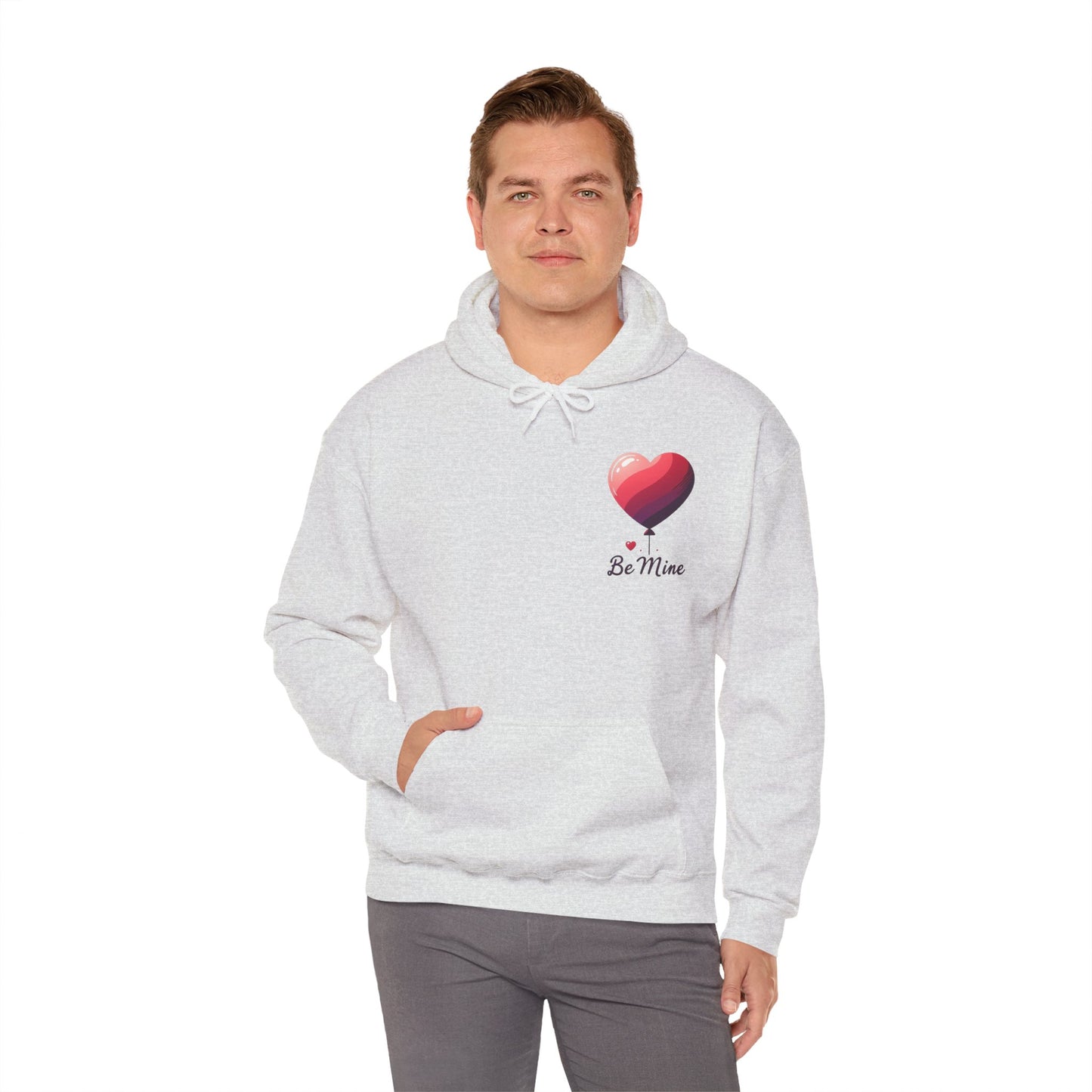 Minimalist Be Mine Valentine Heart Balloon Hoodie | Aesthetic Romantic Couple Sweatshirt