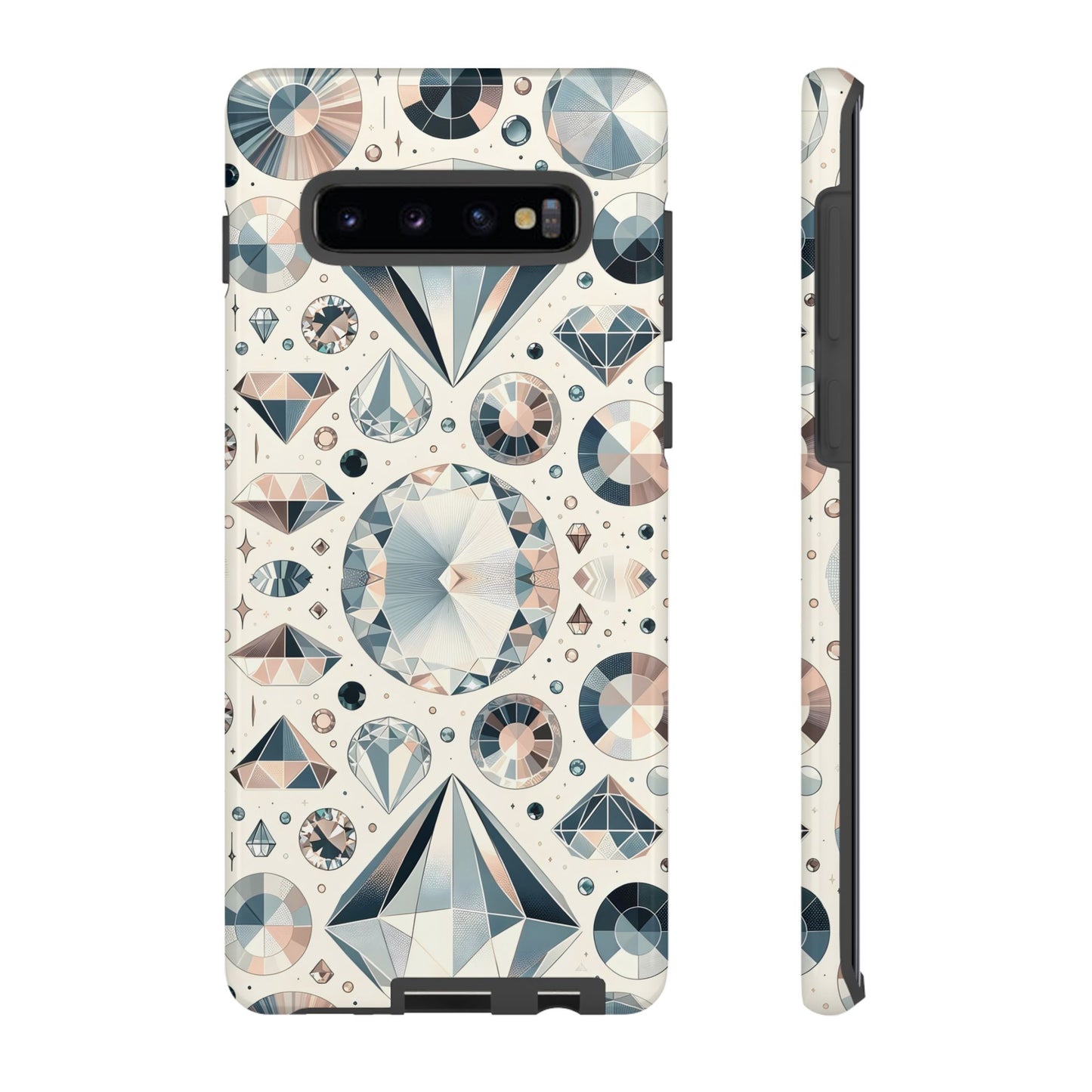 Diamond Pattern iPhone Case | Dual Layer Tough Cover | Luxury Gemstone Print | Glossy or Matte Finish | Shockproof Polycarbonate & TPU Shell