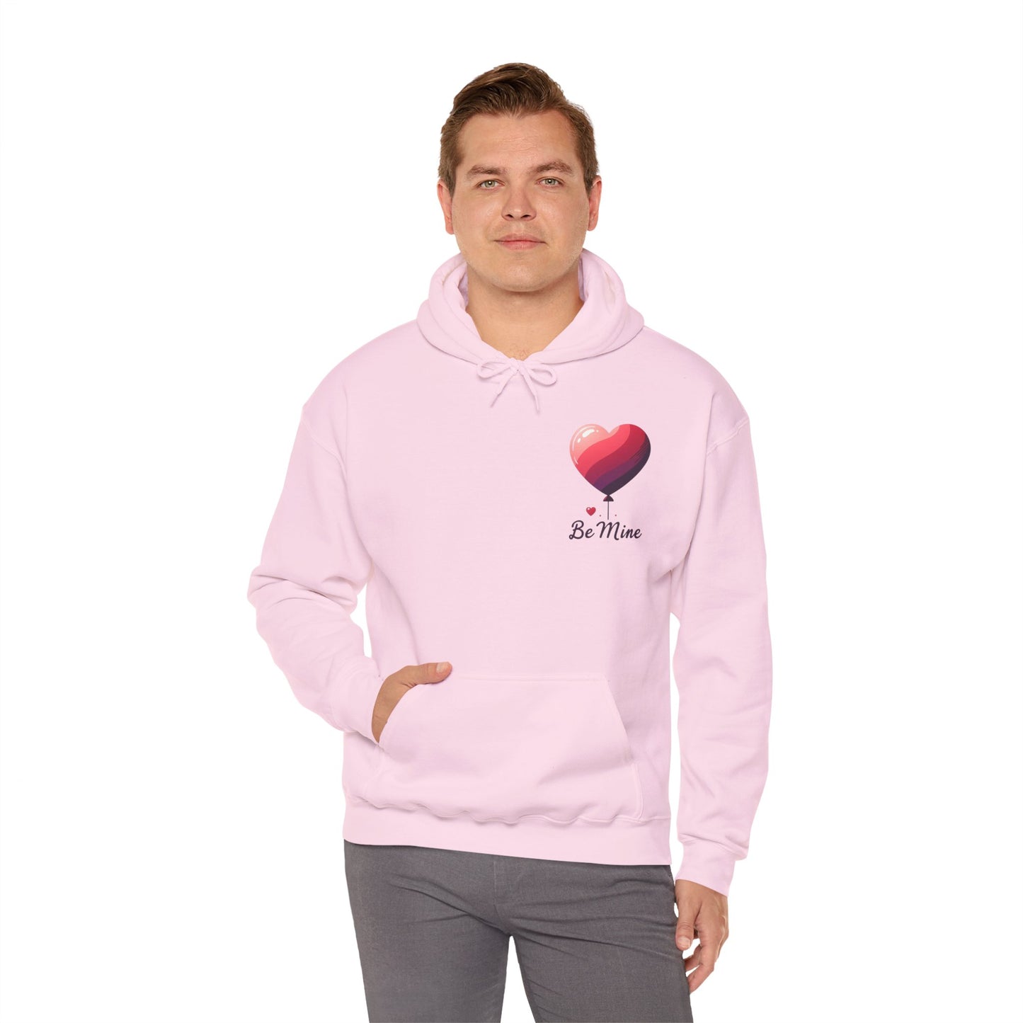 Minimalist Be Mine Valentine Heart Balloon Hoodie | Aesthetic Romantic Couple Sweatshirt