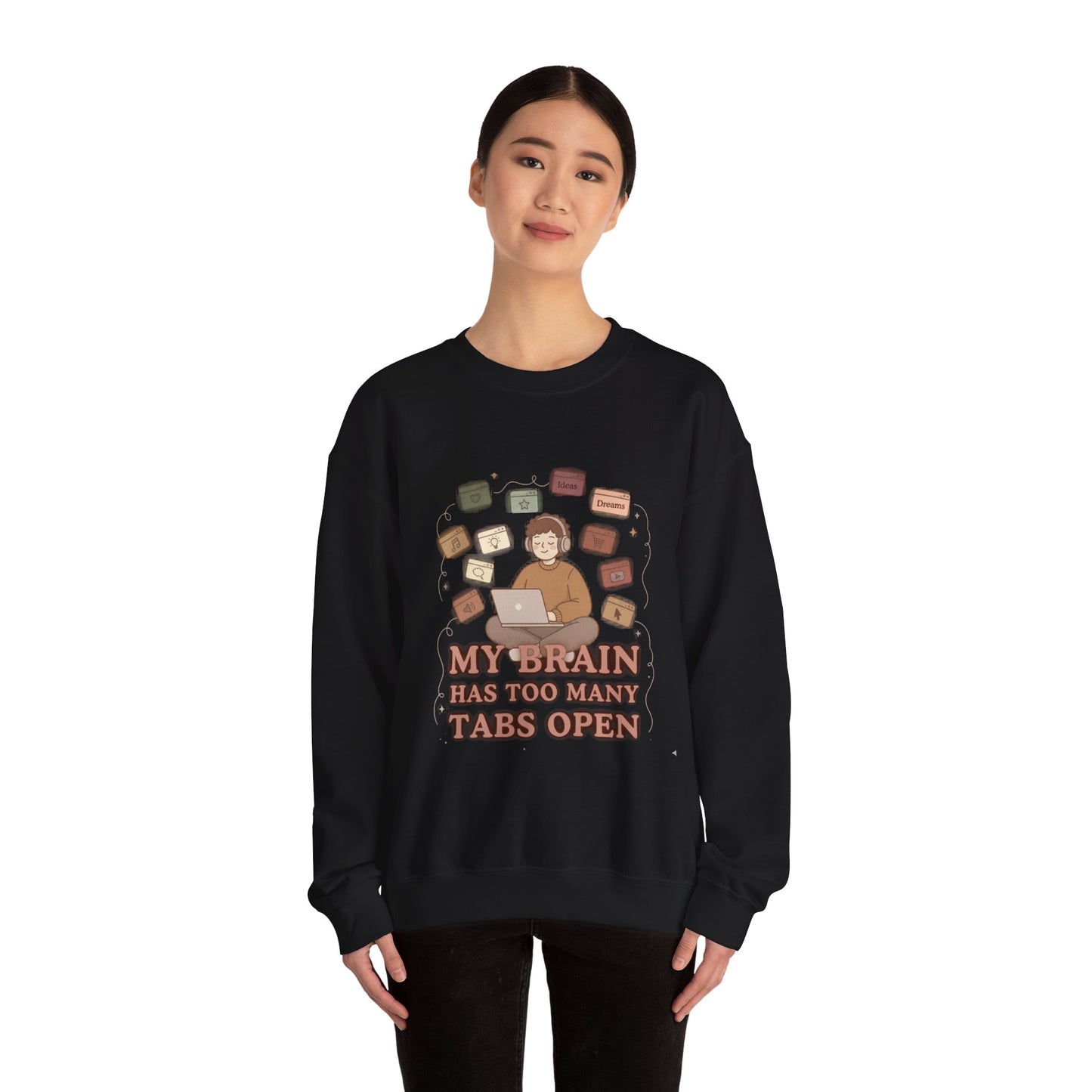 The "Balanced Chaos" Earth Tone ADHD Crewneck