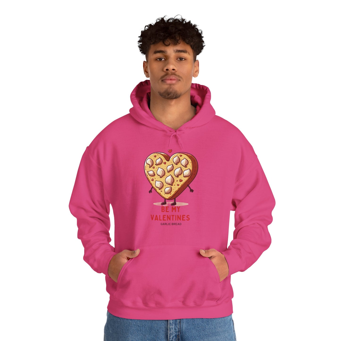 Garlic Bread Heart Hoodie Be My Valentines Unisex Sweatshirt - Funny Foodie Gift