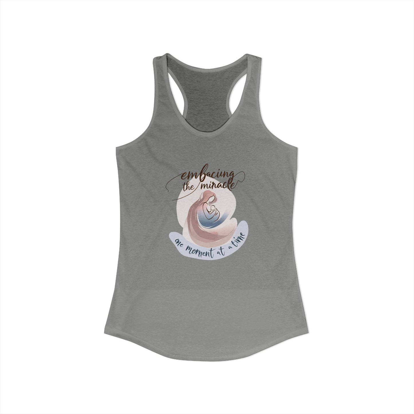 Embracing the Miracle Maternity Racerback – One Moment at a Time Pregnancy Tank