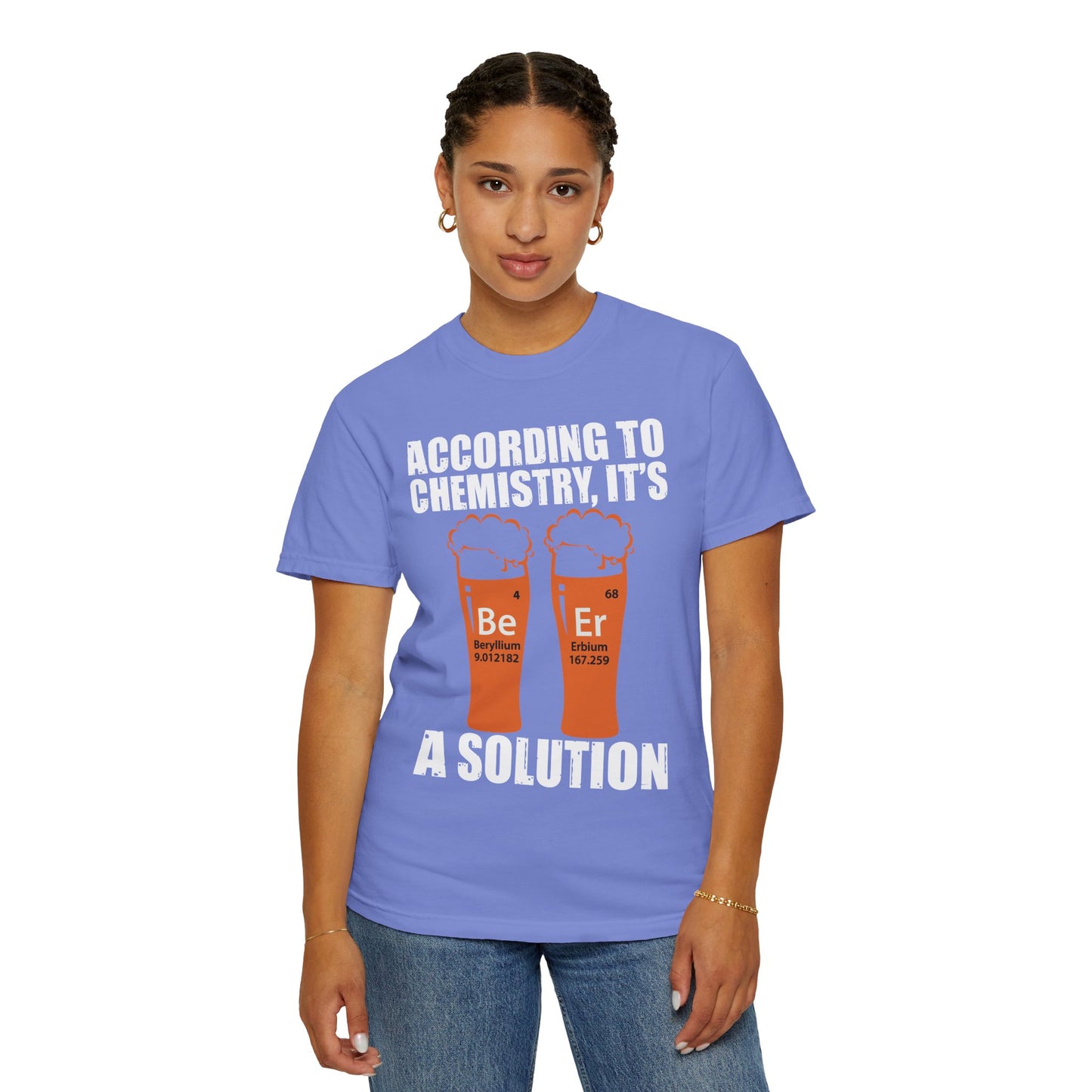 Viral Science BeEr Chemistry T-Shirt - Periodic Table Elements Graphic Comfort Colors Ring Spun Cotton Tee - Gift for Science Nerds