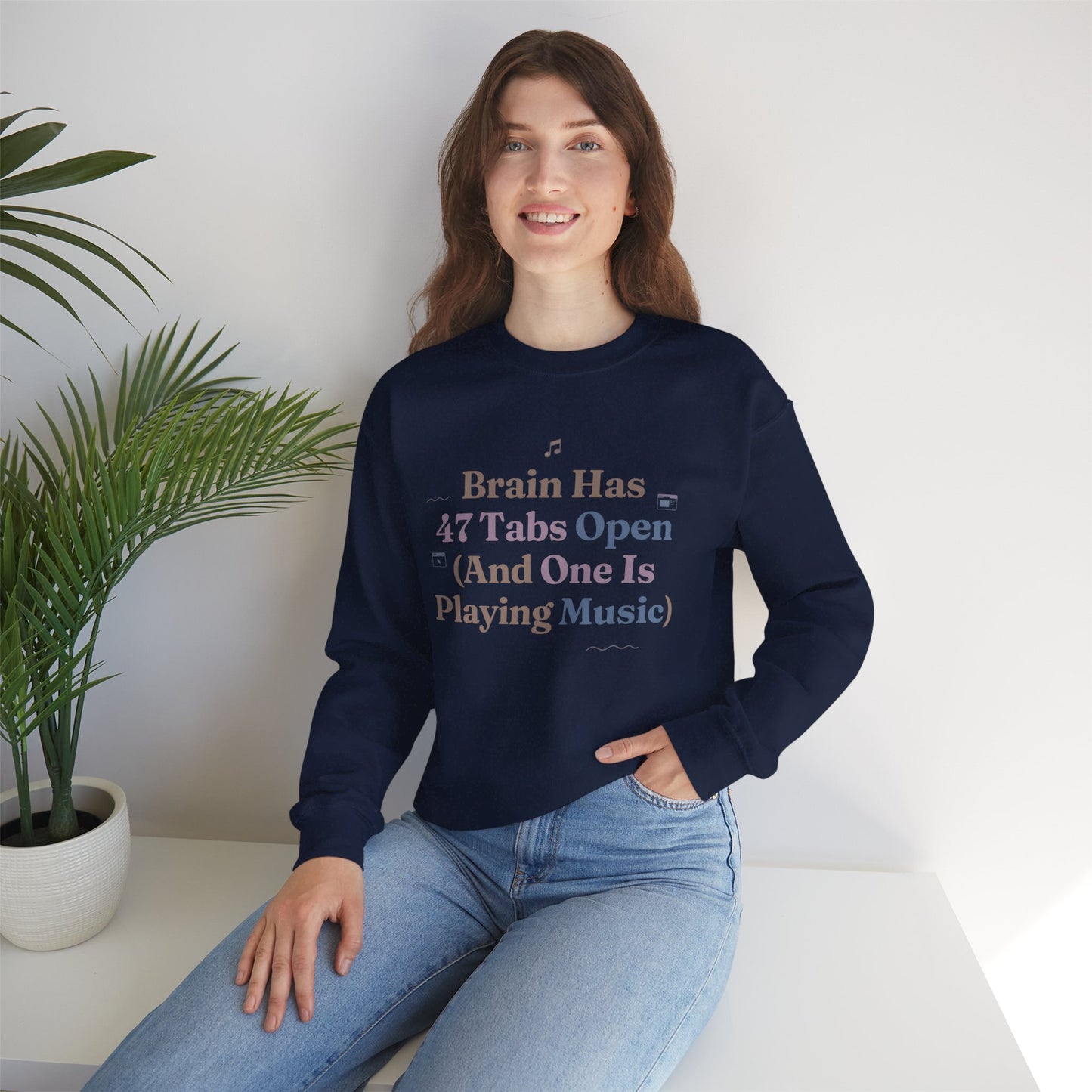 Hyperfocus Mode: '47 Tabs Open & Playing Music' Neurospicy Lofi Sweatshirt