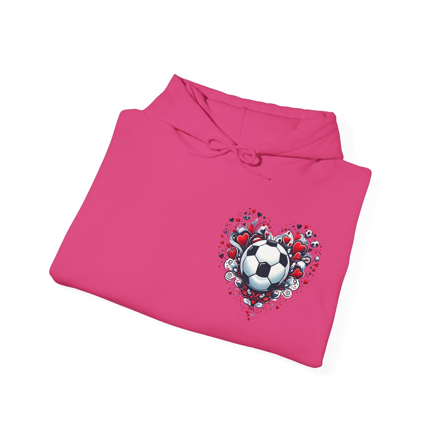 Love the Game Soccer Heart Hoodie | Minimalist Left-Chest Print | Soccer Mom & Fan Gift