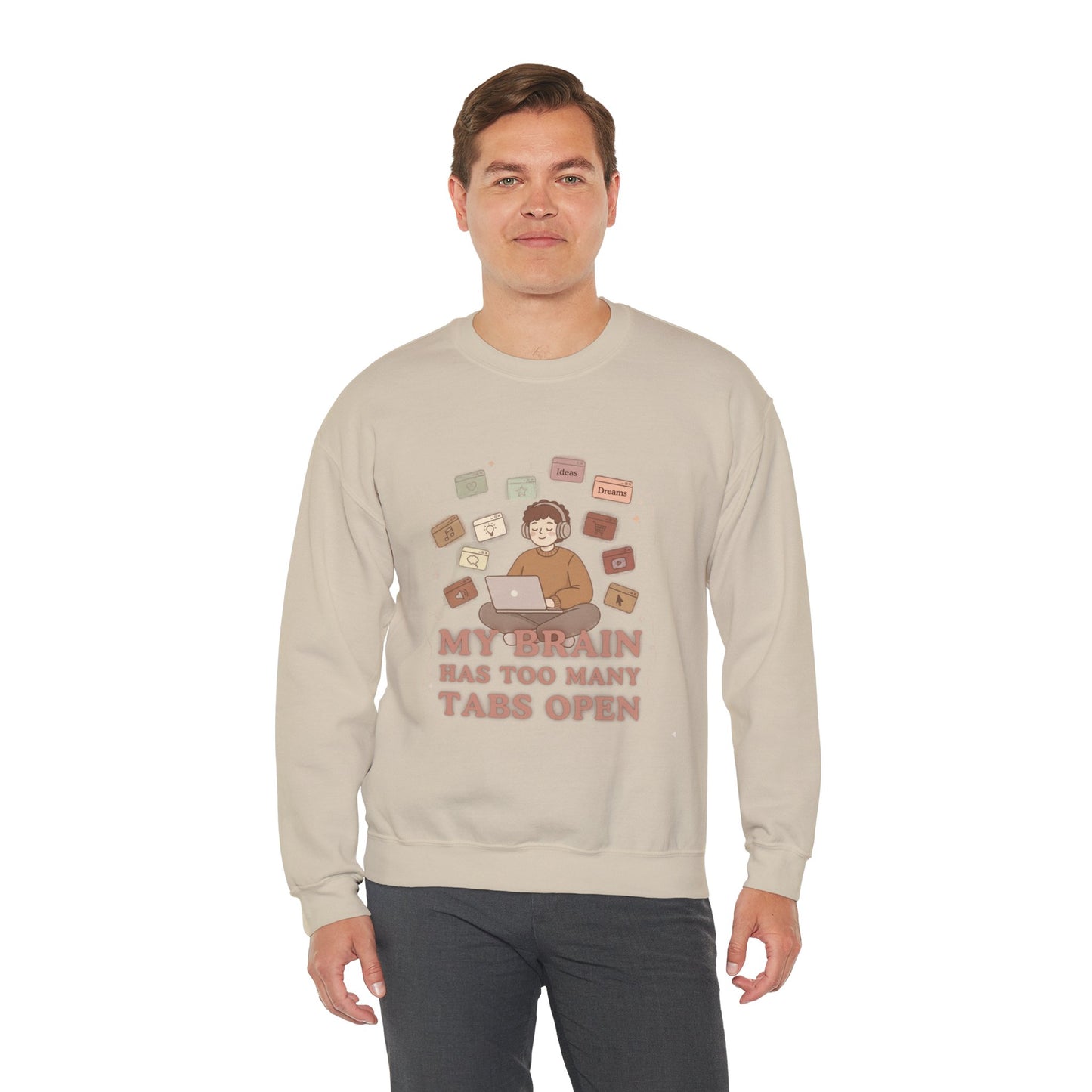 The "Balanced Chaos" Earth Tone ADHD Crewneck