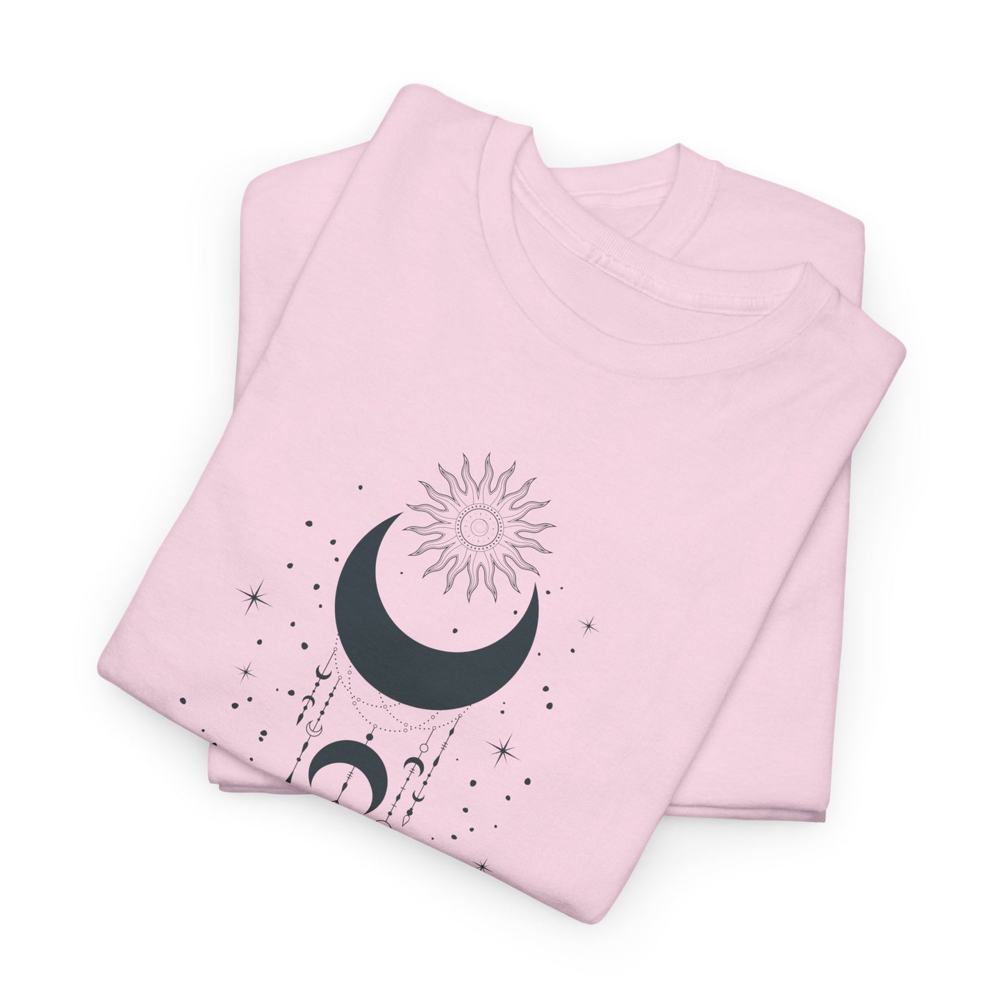 Celestial Moon & Sun Shirt | Boho Mystical Line Art Tee | Spiritual Astrology Gift | Heavy Cotton Unisex Top | Witchy Yoga T-Shirt
