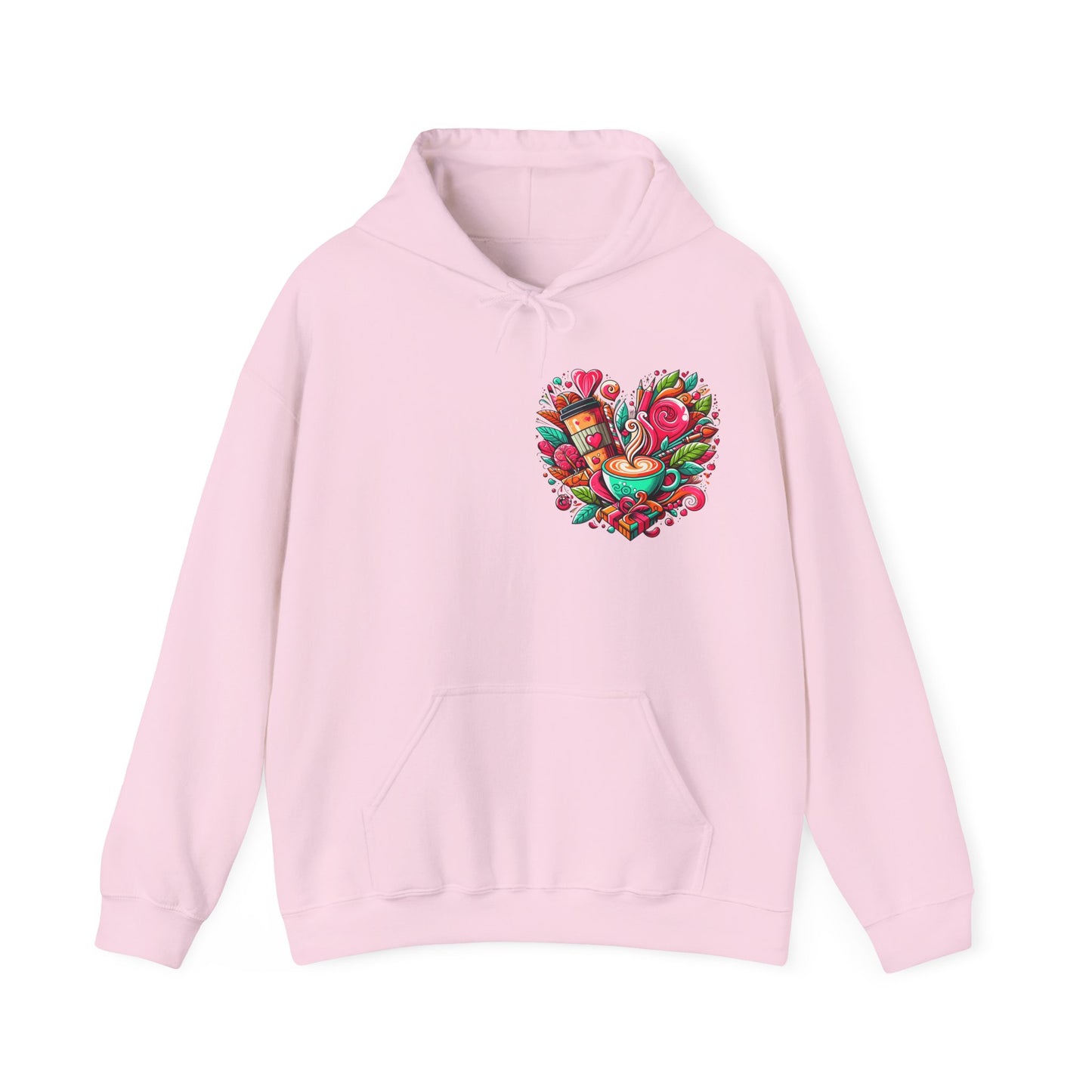 Urban Brew: Vibrant Graffiti Coffee Love Heart Hoodie