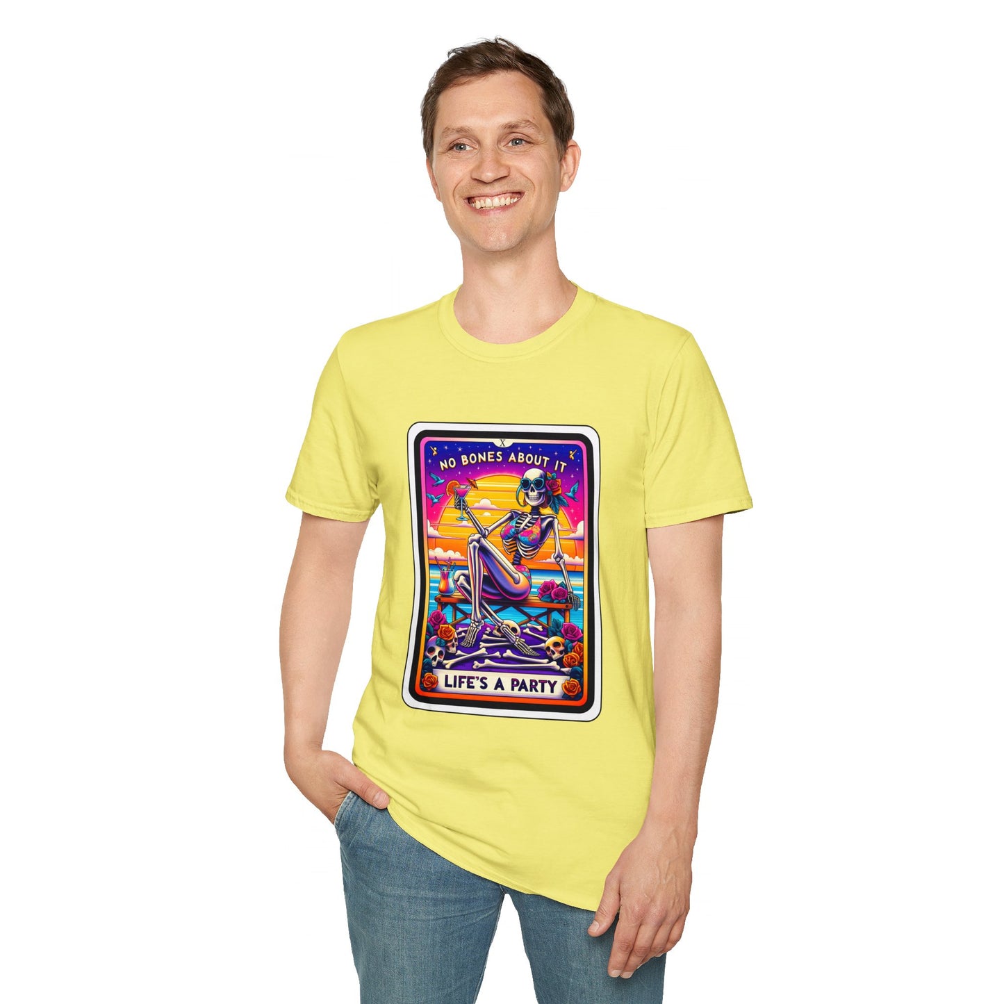 No Bones About It - Life’s A Party: Skeleton Beach Party Halloween T-Shirt