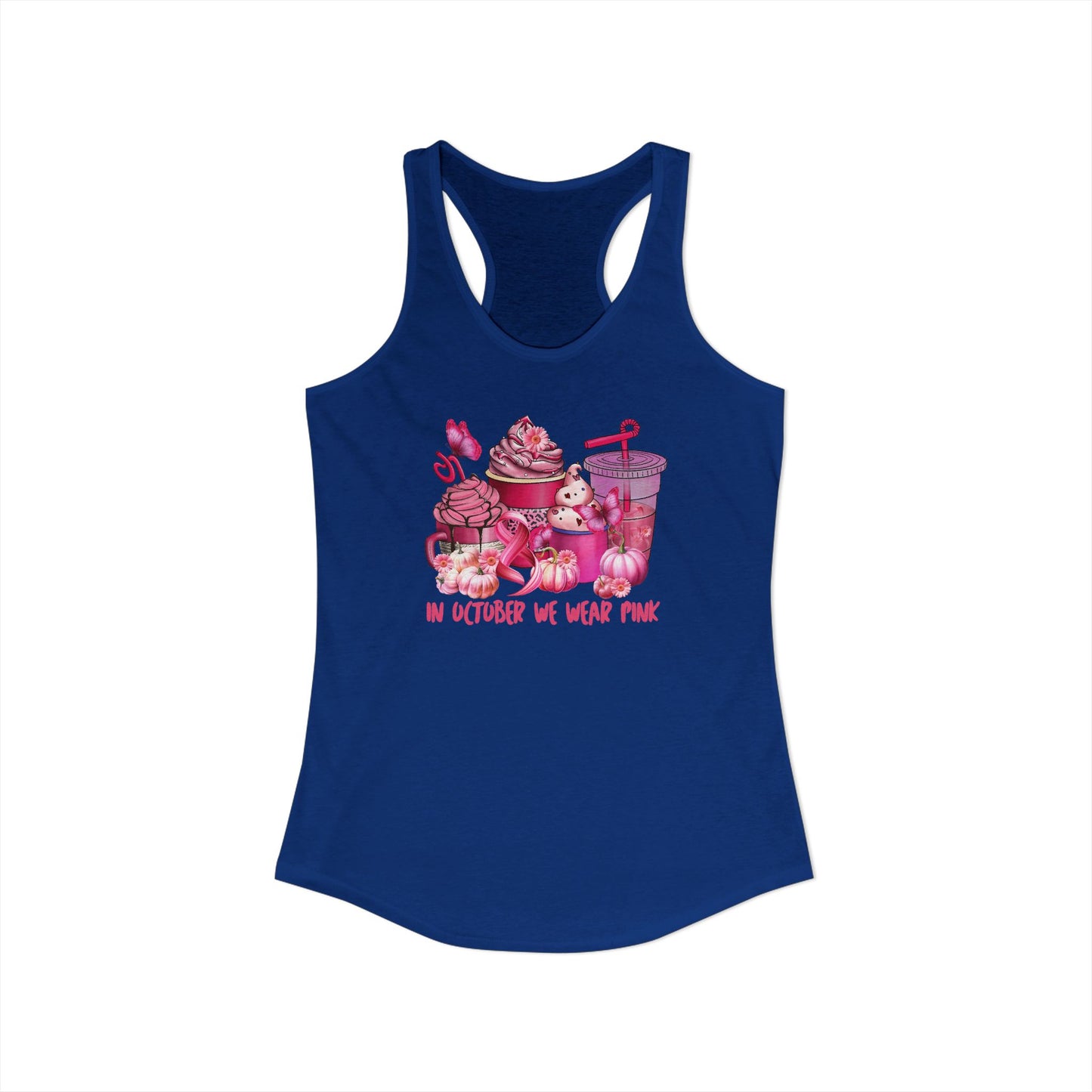 In October We Wear Pink – Sweet Treats Breast Cancer Awareness Racerback Tank