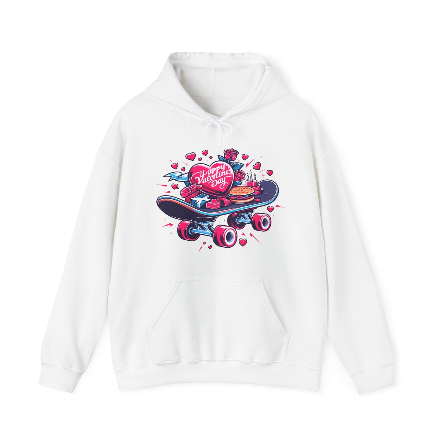 Skateboard Valentine's Hoodie | Edgy "Ride & Love" Graphic Sweatshirt | Funny Skater Gift