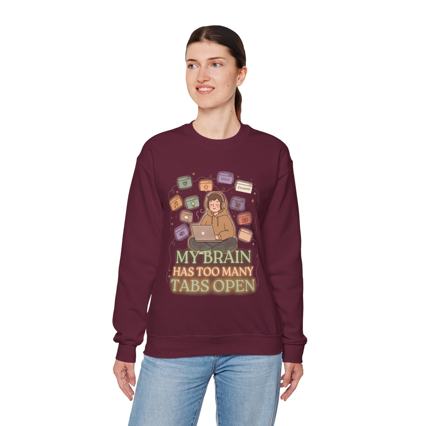 Dopamine at Midnight" | ADHD Lofi Glow Aesthetic Crewneck