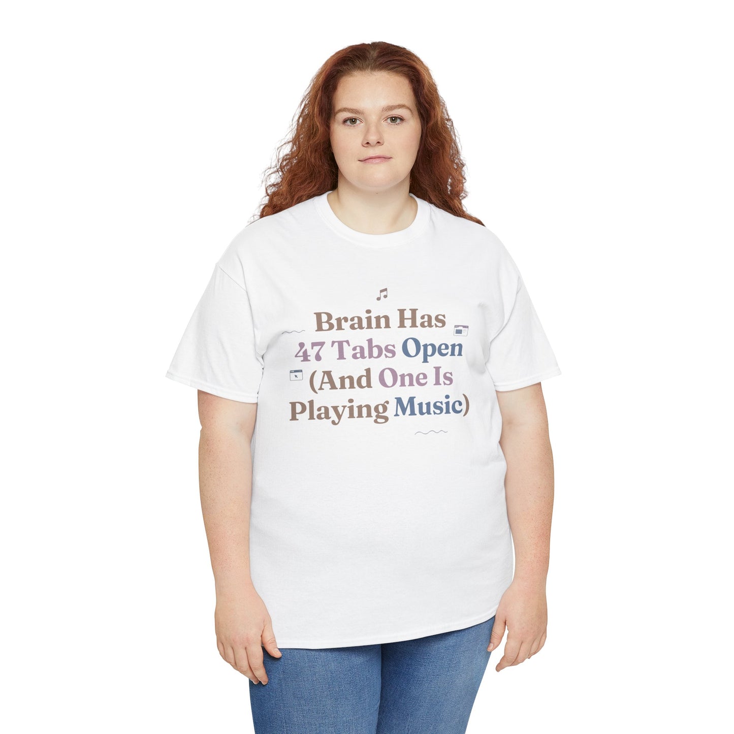 ADHD Lofi Aesthetic: 'Brain Has 47 Tabs Open (And One Is Playing Music)' Graphic Tee