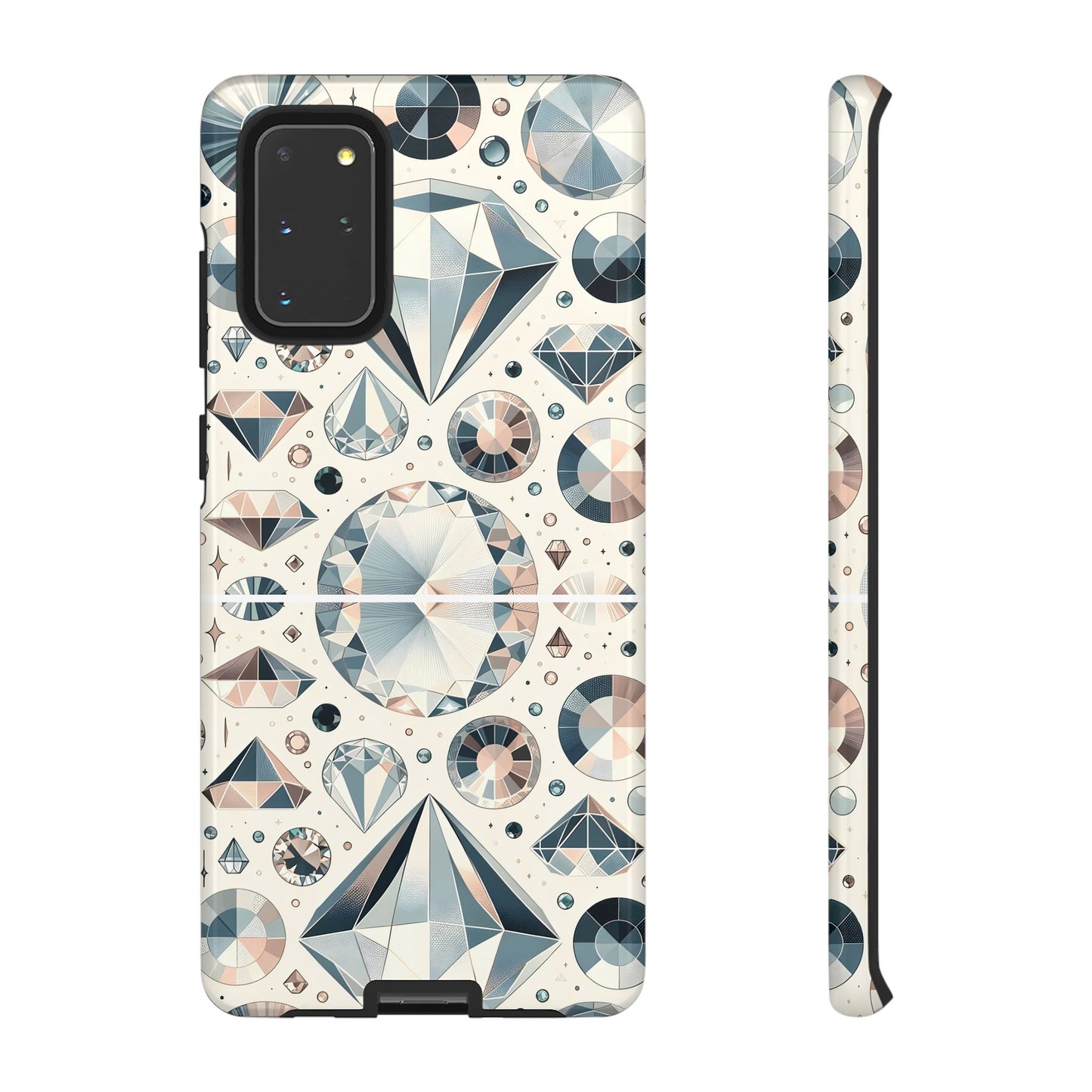 Diamond Pattern iPhone Case | Dual Layer Tough Cover | Luxury Gemstone Print | Glossy or Matte Finish | Shockproof Polycarbonate & TPU Shell