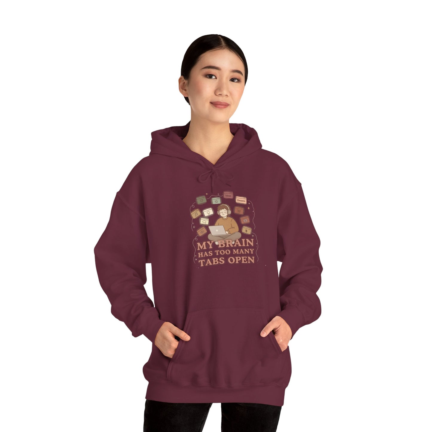 The "Cozy Chaos" Earth Tone ADHD Brain Hoodie